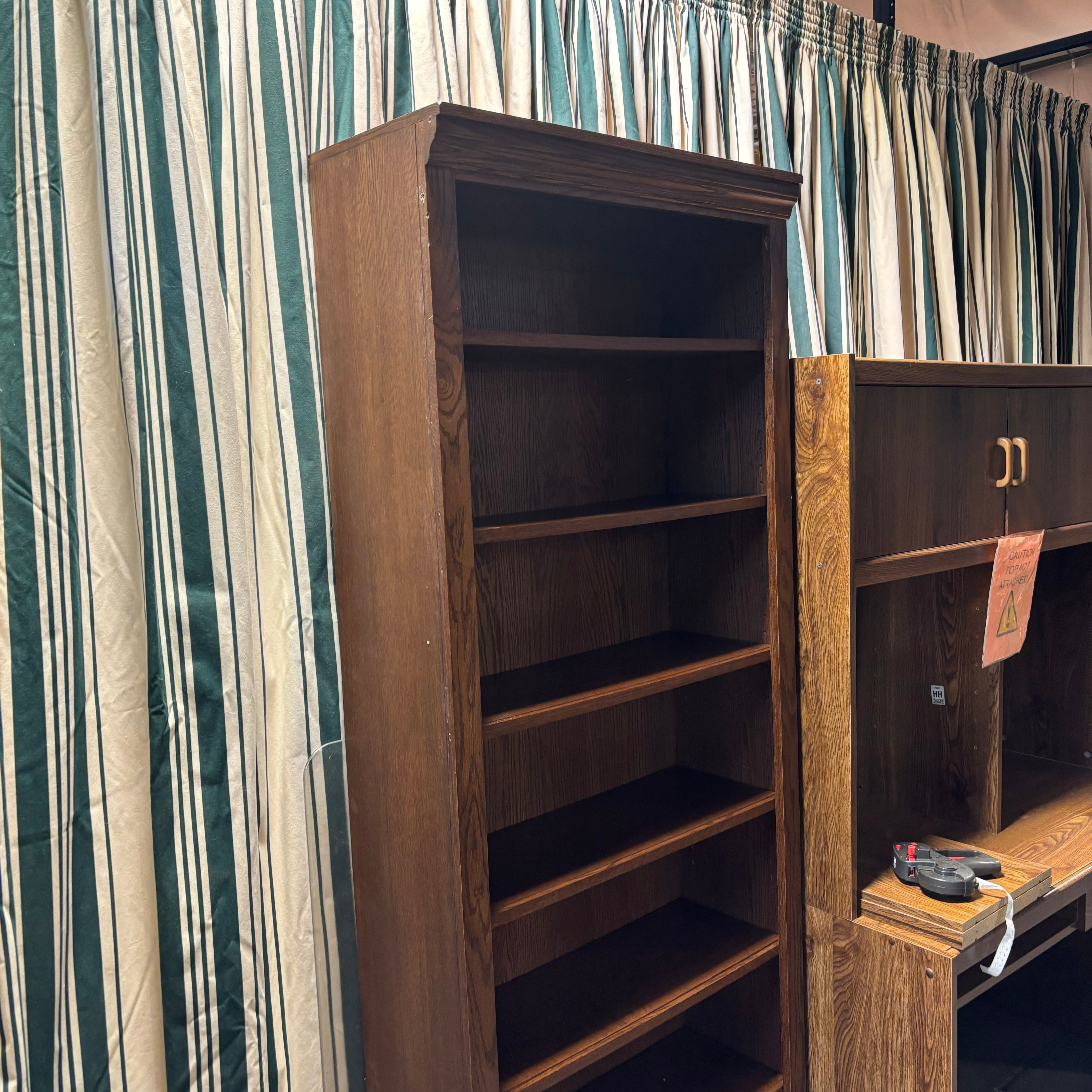 Solid Dark Wood 6 Shelf Bookcase 32"x 14"x 84"