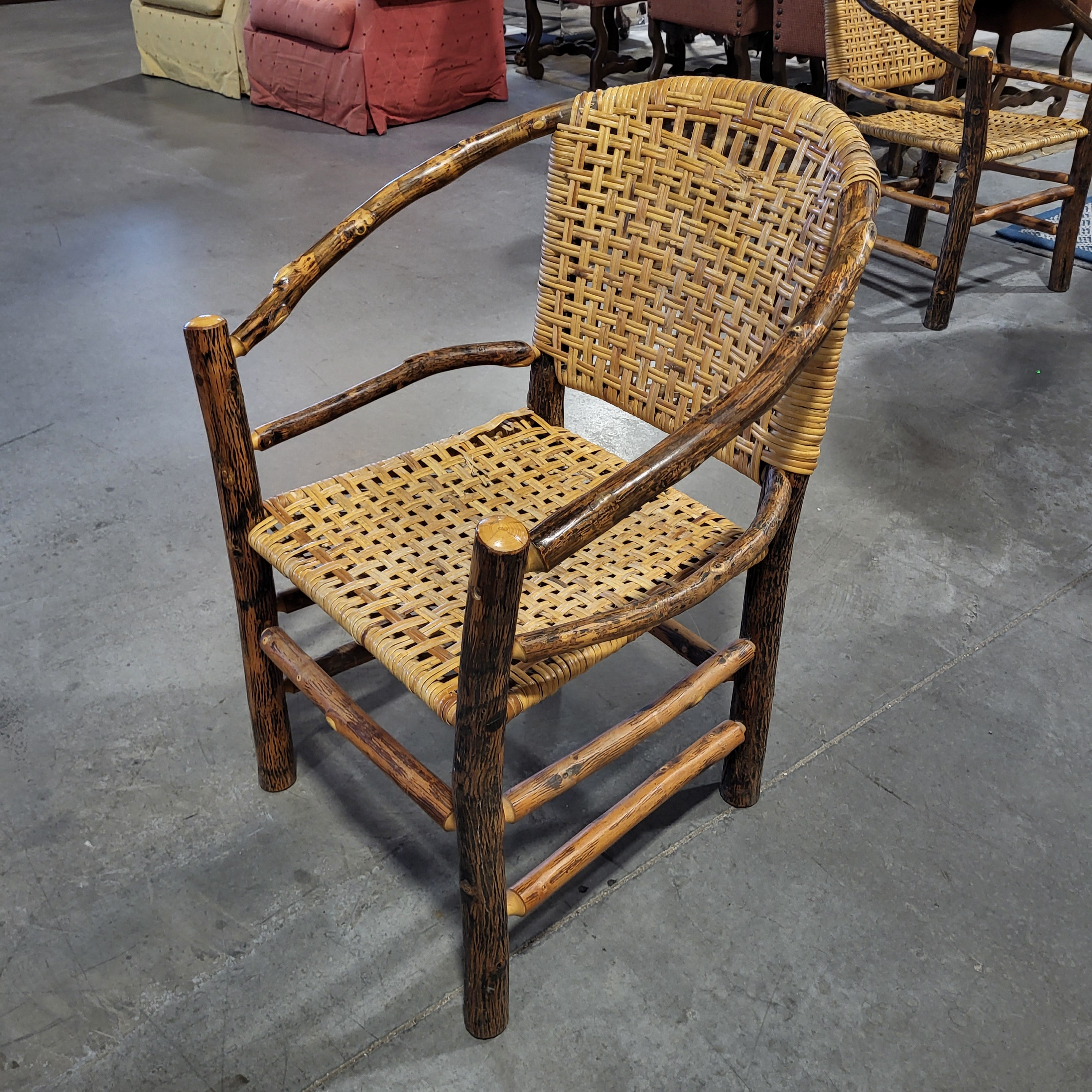 Round Wood & Hickory Table with 4 Chairs Dining Set 41" Diameter x 29"