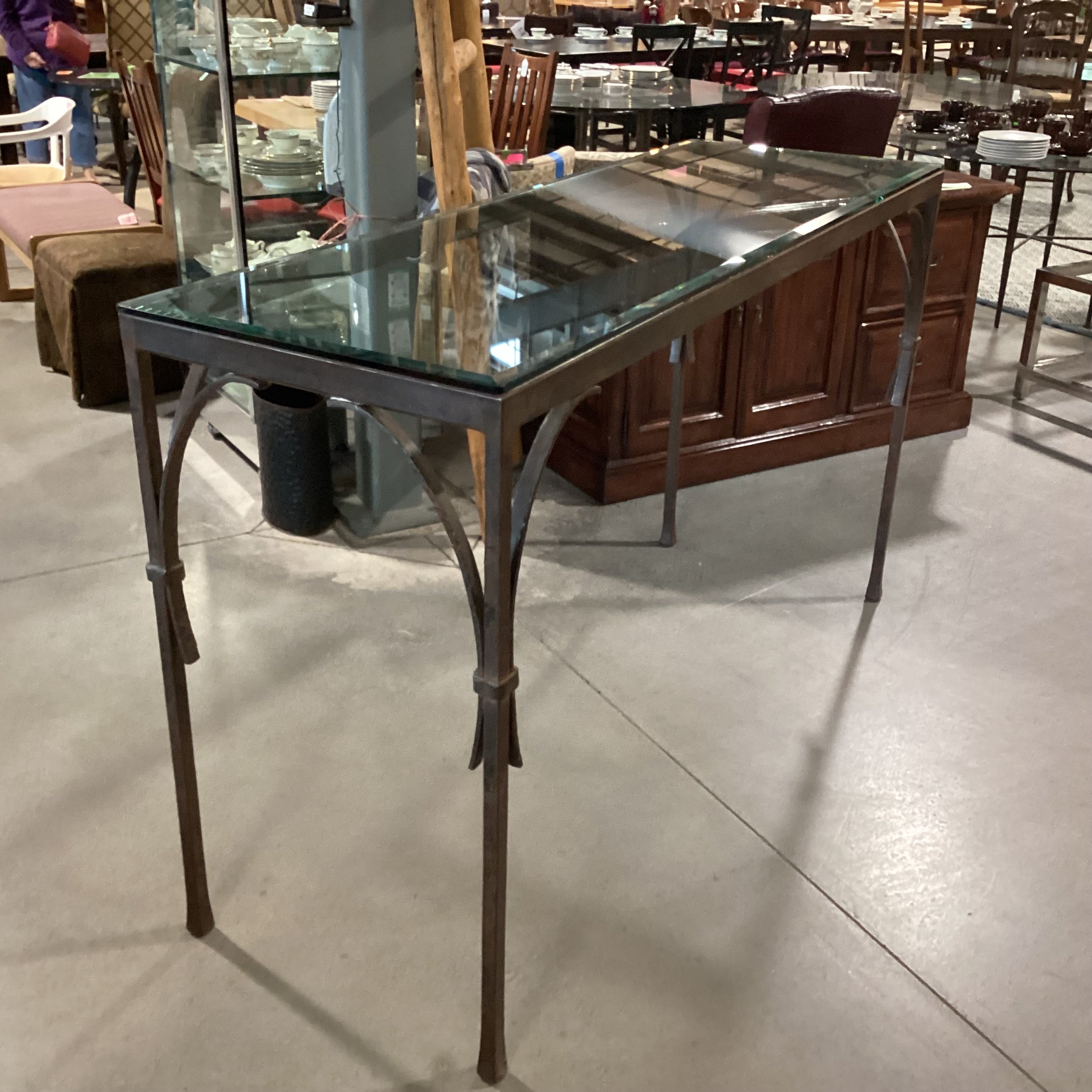 Iron & Glass Accent Table 72"x 24"x 42.5"