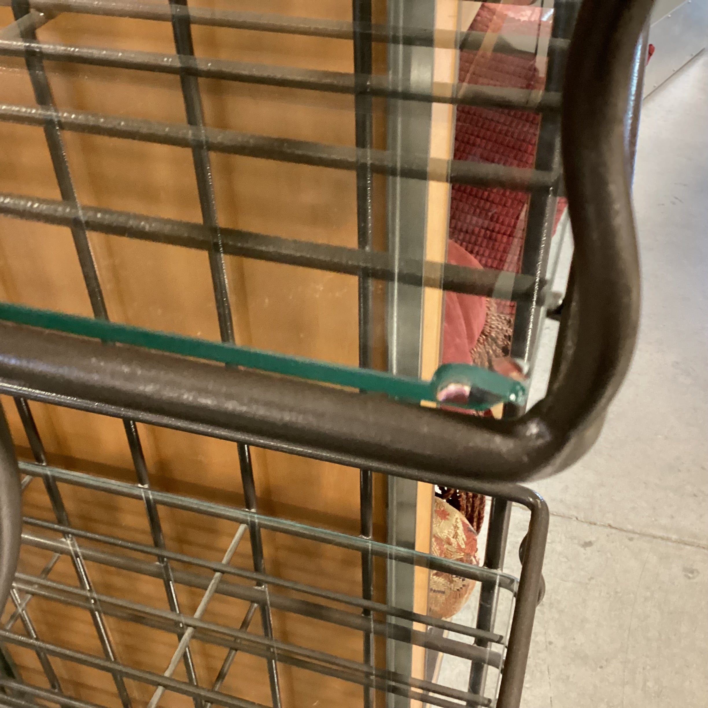 Iron with Dome Top & Glass Bakers & Wine Rack Shelves 44"x 18"x 83"