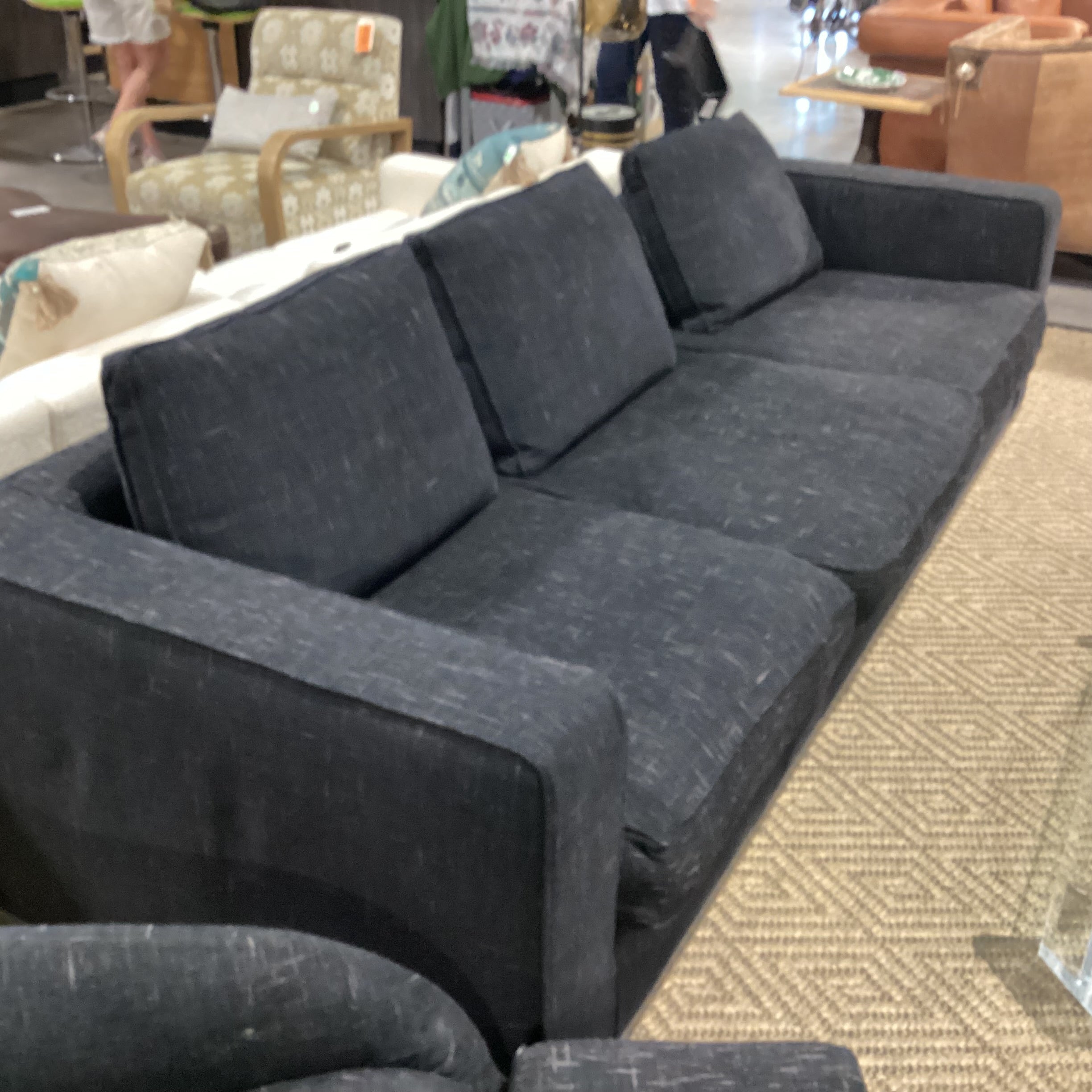 Maxalto B & B Italia Charcoal Weave Sofa 112"x 42"x 25"