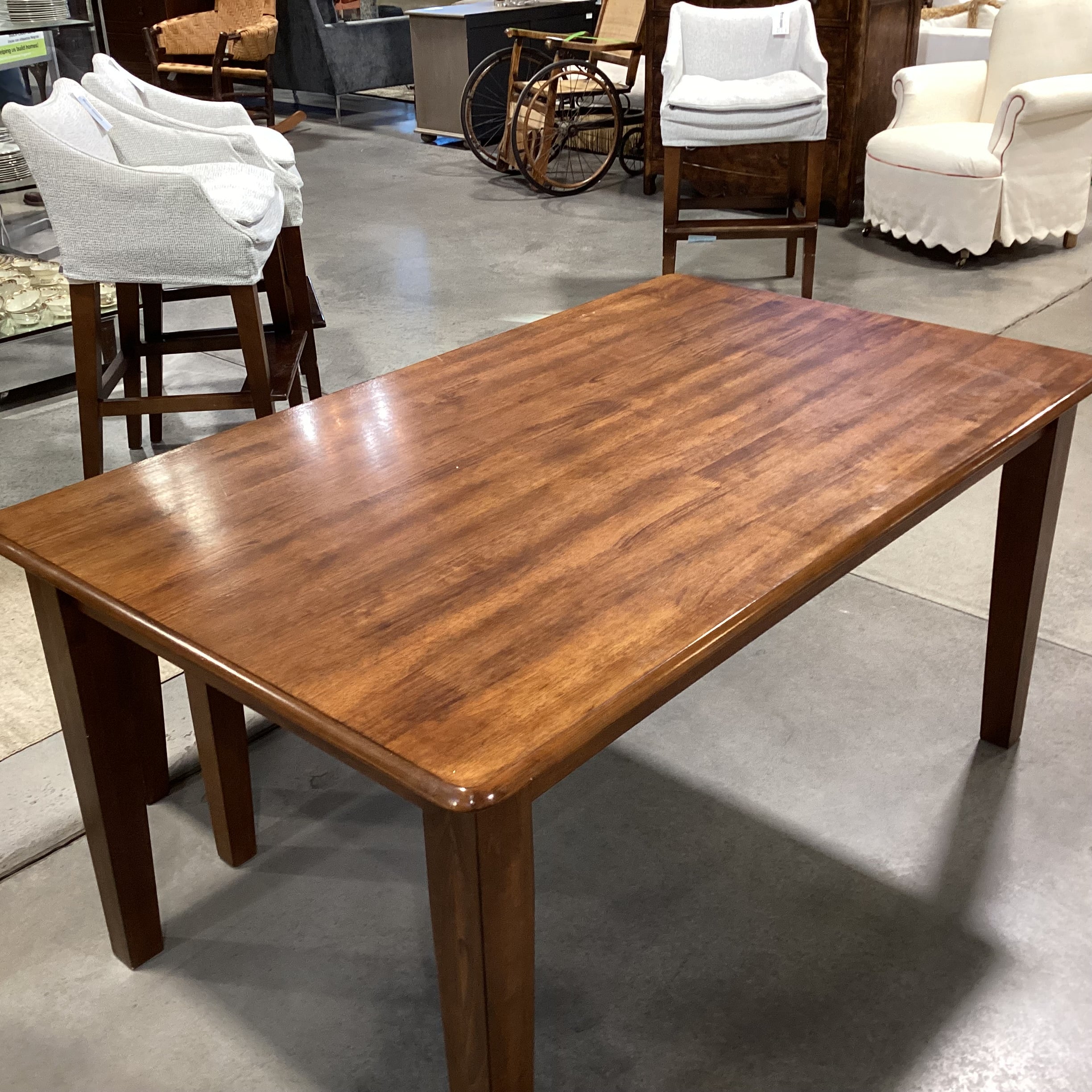 Finished Wood Table & Bench Dining Set 60.5"x 36.5"x 29.5"