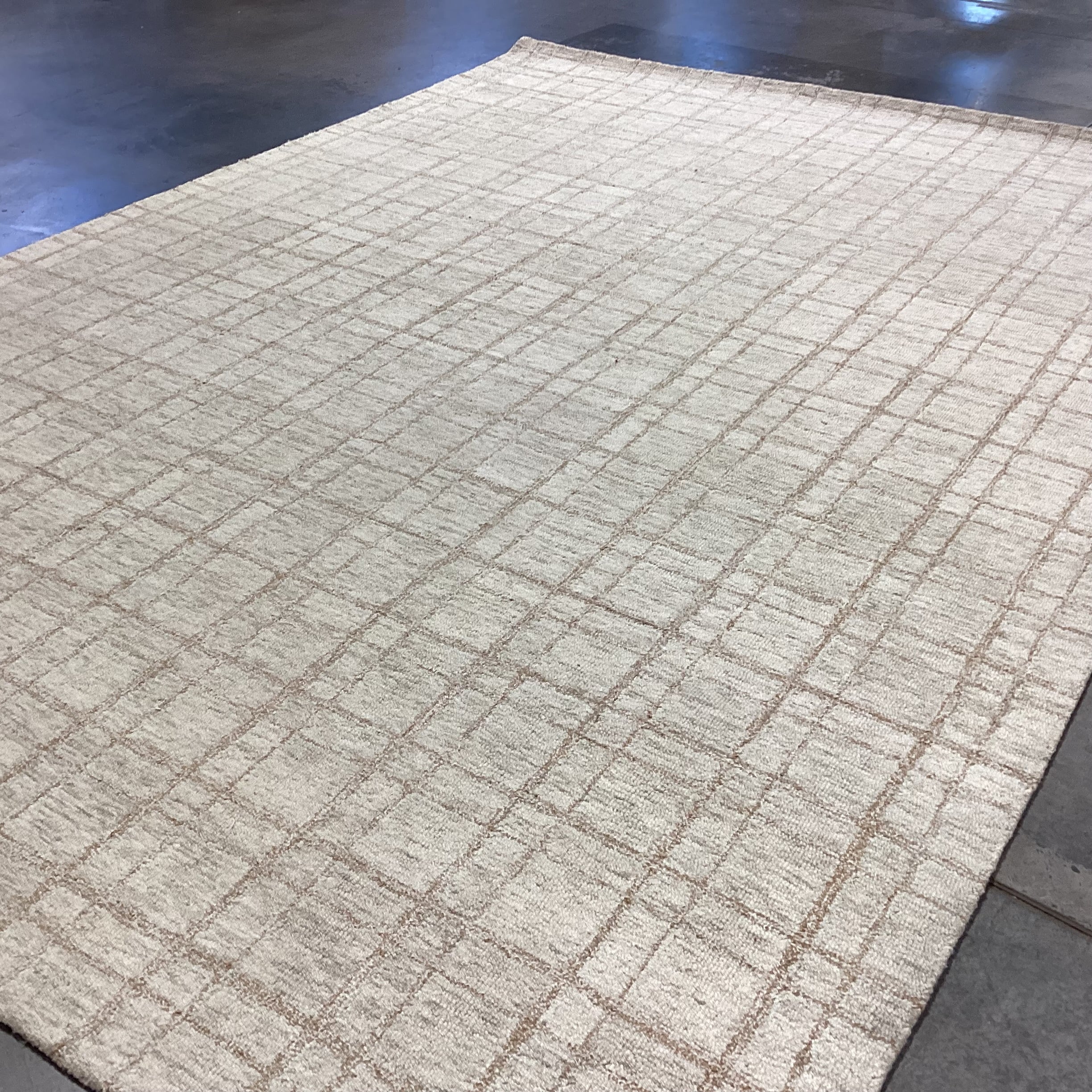 Chris Loves Julia LoLoi Polly Collection Khaki Sand Wool Loop Rug 8'6"x 11'6"