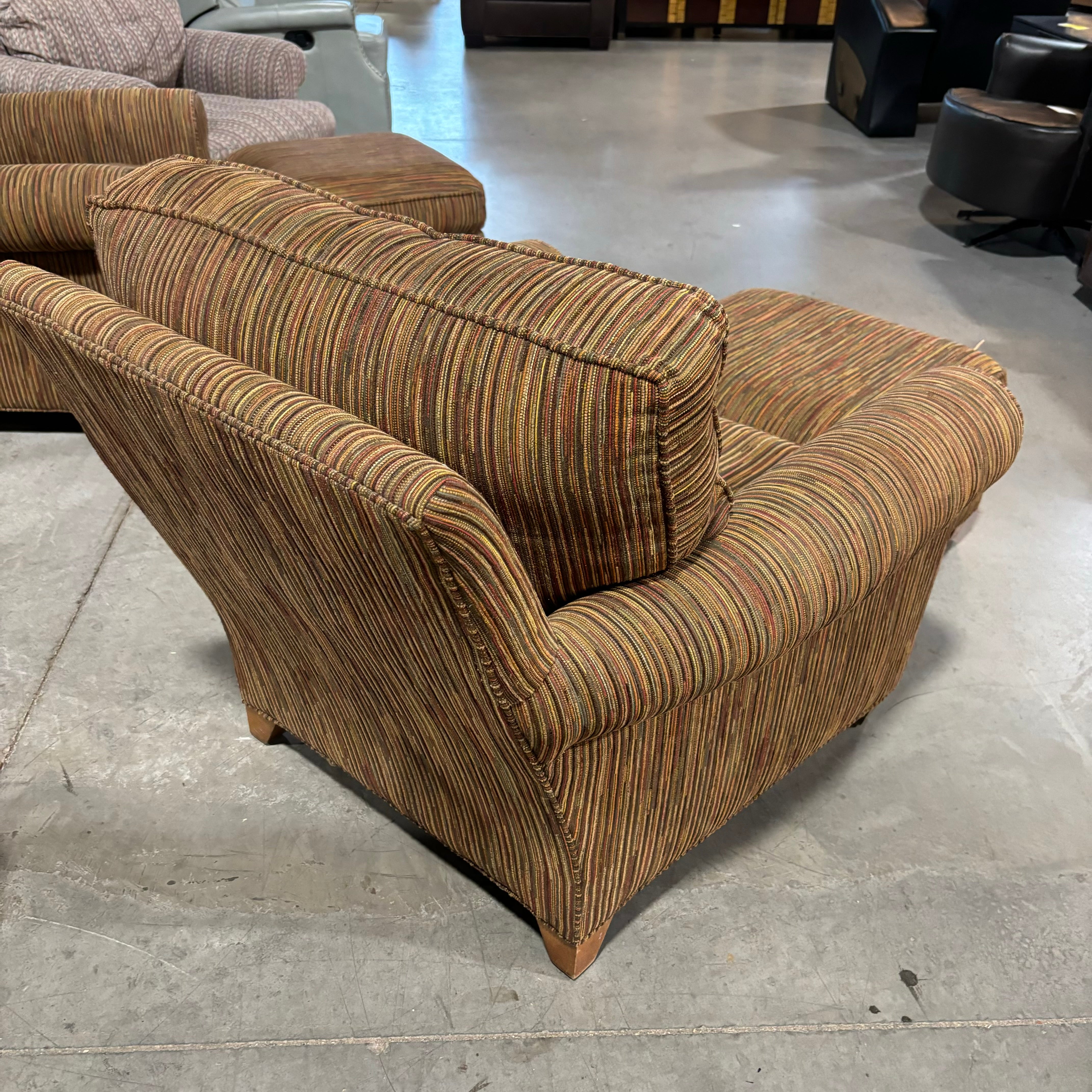 Home Gear Brown Multi Woven with Ottoman Chair 38"x 39"x 31"
