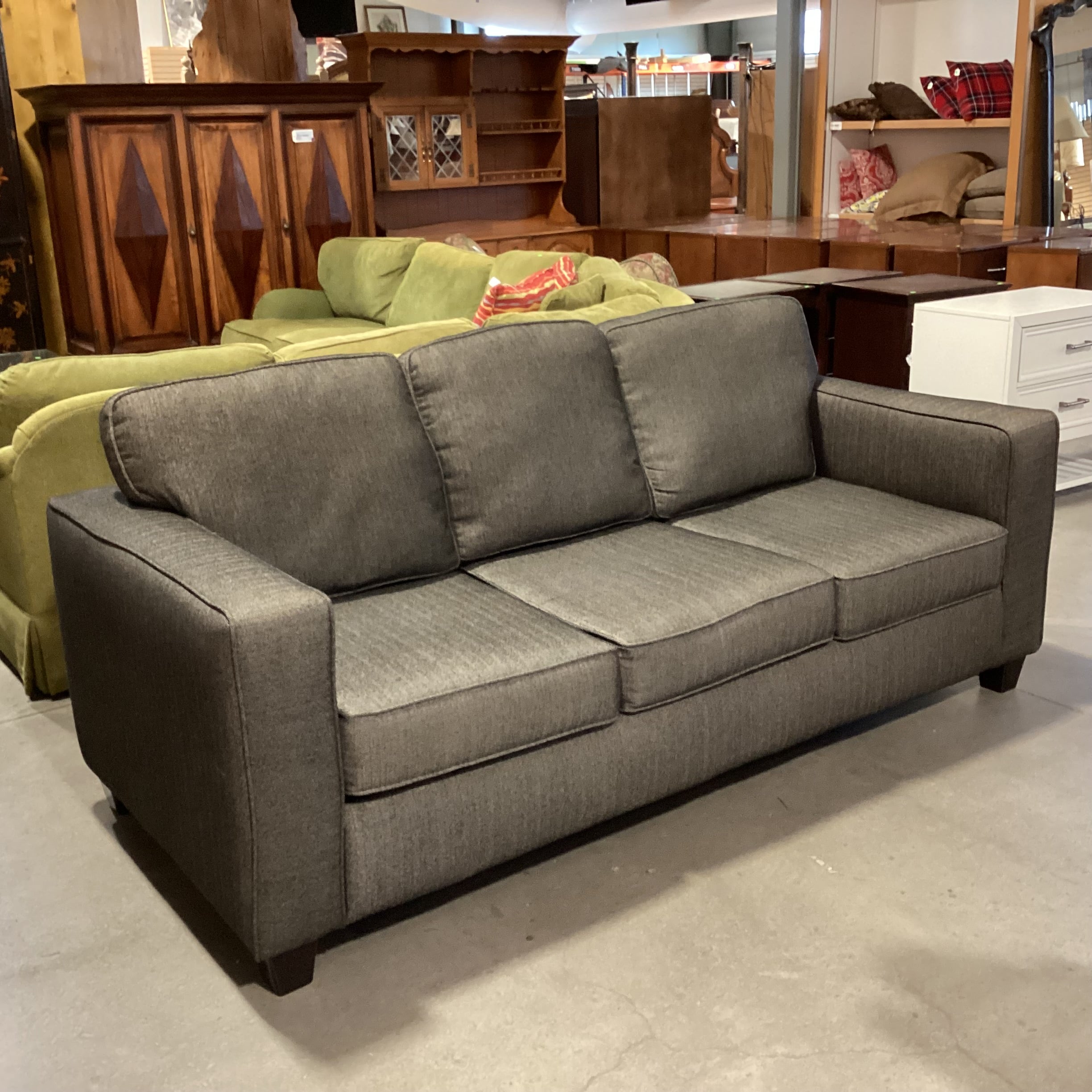 Charcoal Woven Queen Sleeper Sofa 82"x 38"x 35"