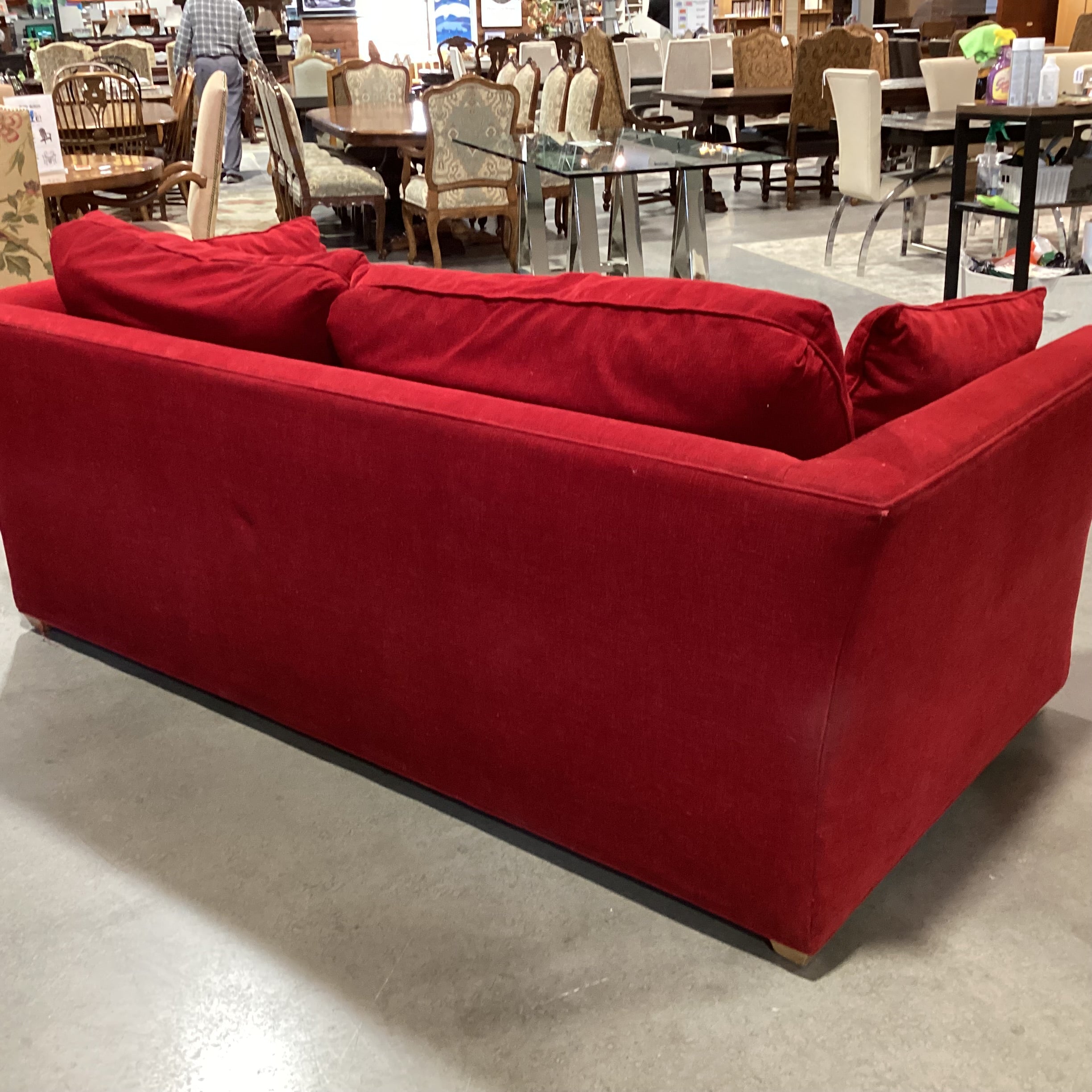 Red Woven & Down Mix Sofa 88"x 41"x 31"