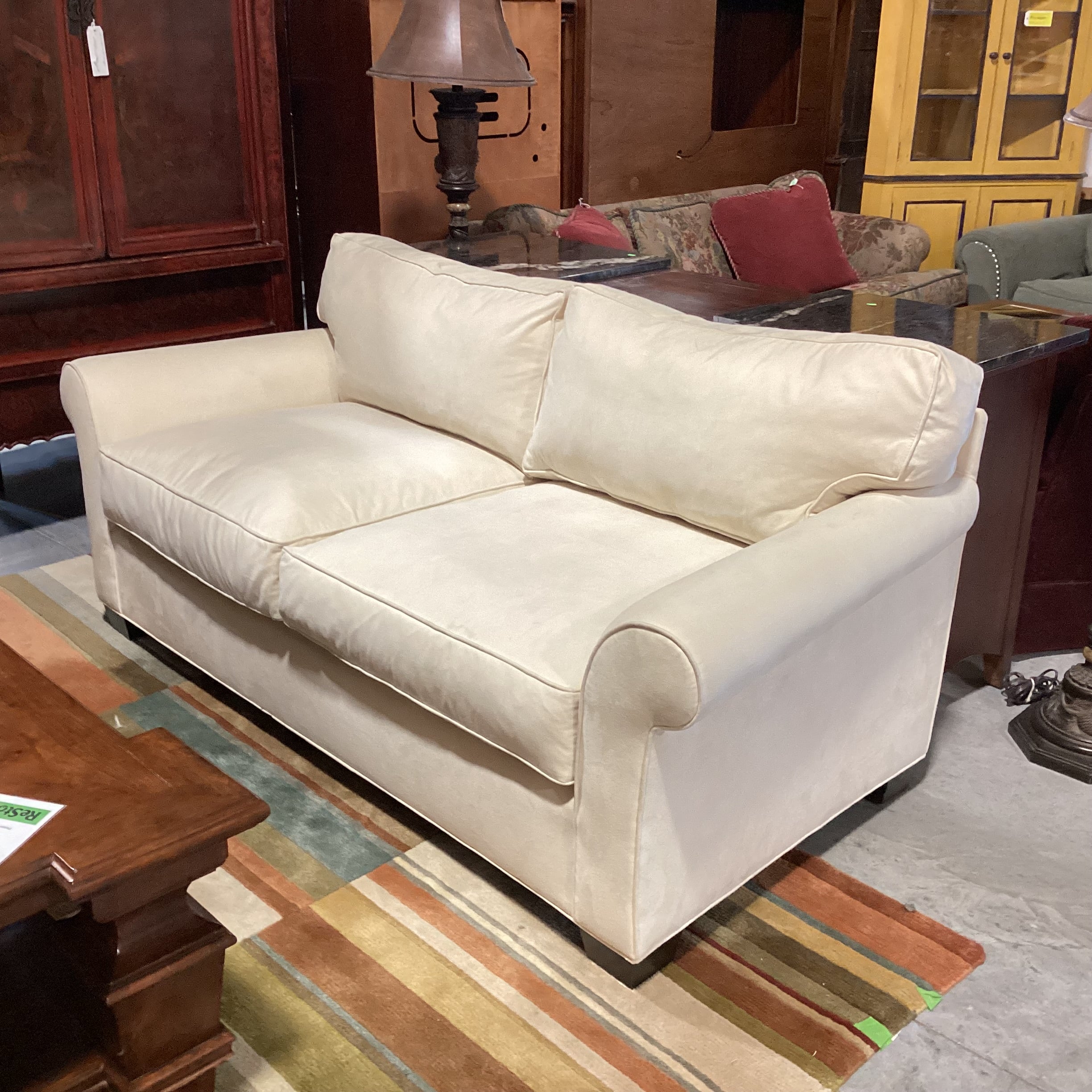 Richter Furniture Cream Ultra Suede Sofa 78"x 38"x 34"