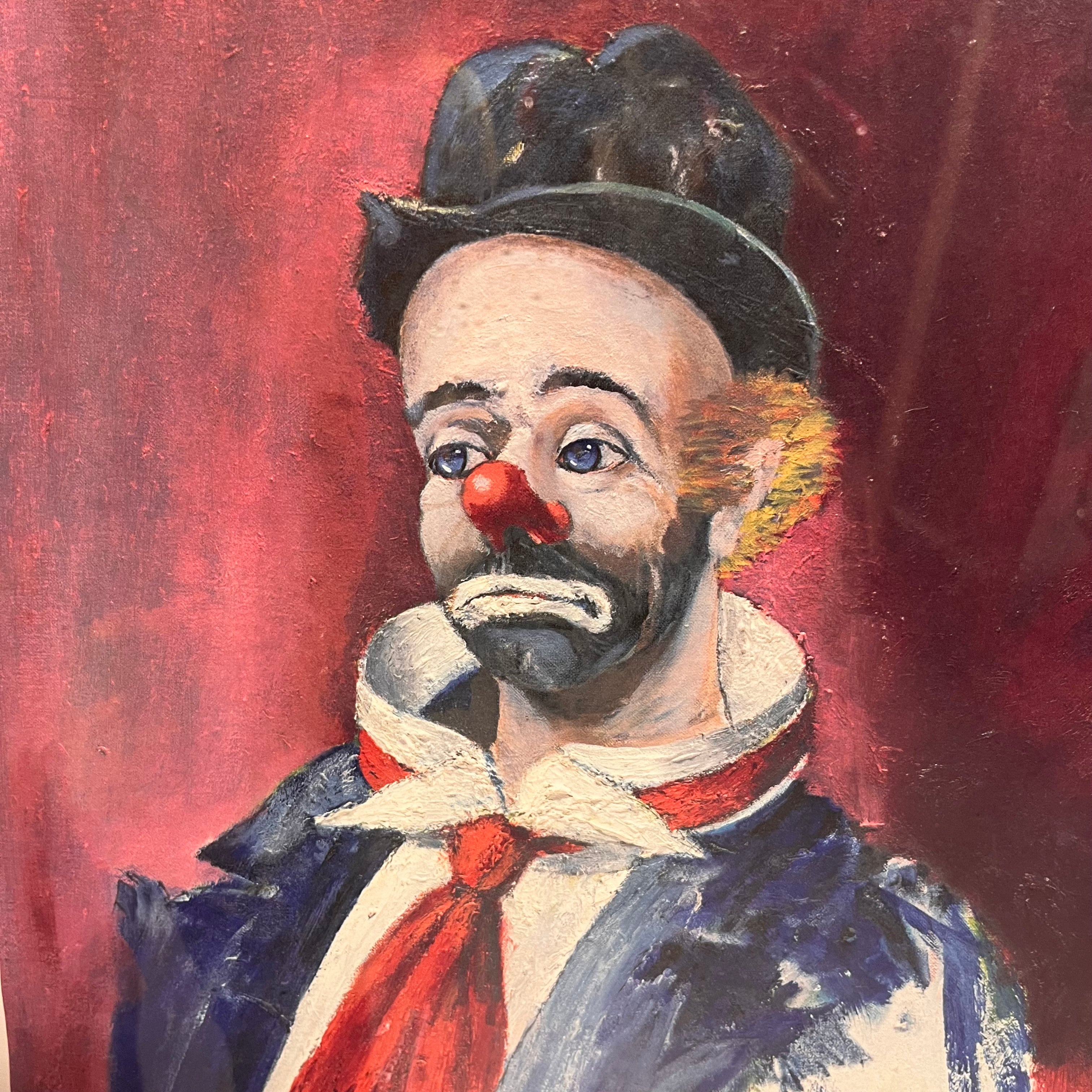 Red Skelton Ltd. Ed. Signed Sad Clown Lithograph Wall Decor; 25"x 31"