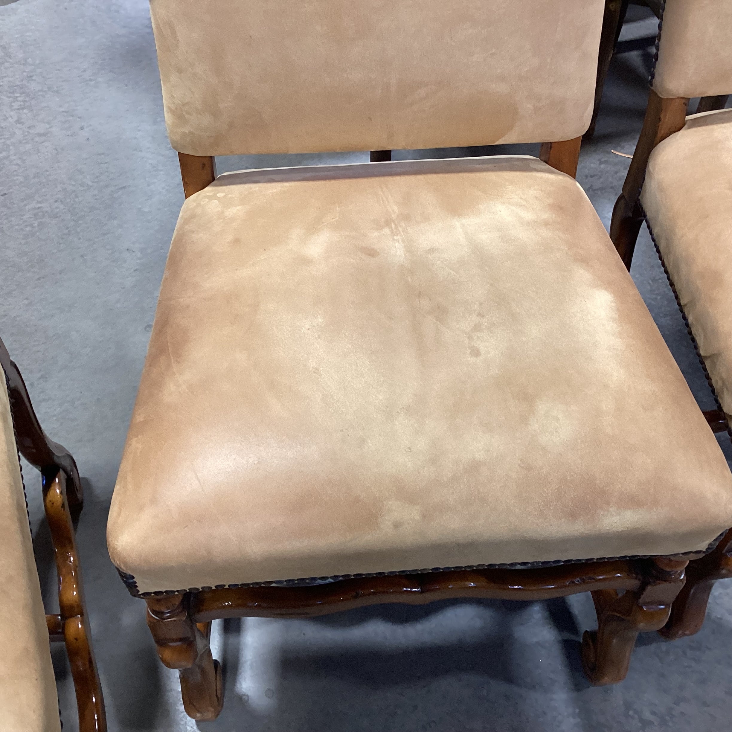 Alfonso Marina Ebanista Ornate Carved & Inlay 2 Leaves Double Pedestal Table with 12 Chairs Dining Set 142"x 60.5"x 30"