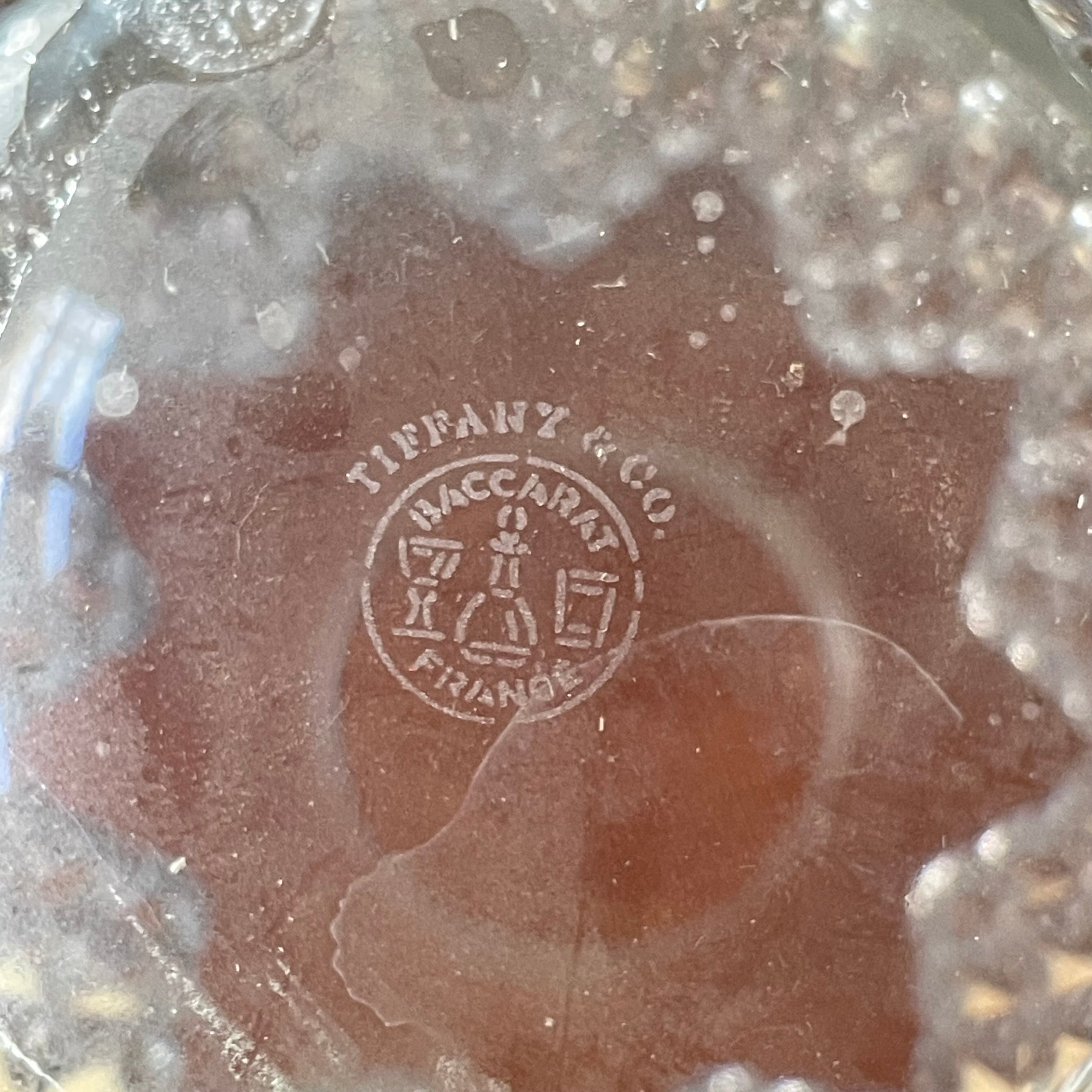 Baccarat for Tiffany & Co. Lead Crystal "Nemours" Flame Cut Vase, 4.5"x 12"