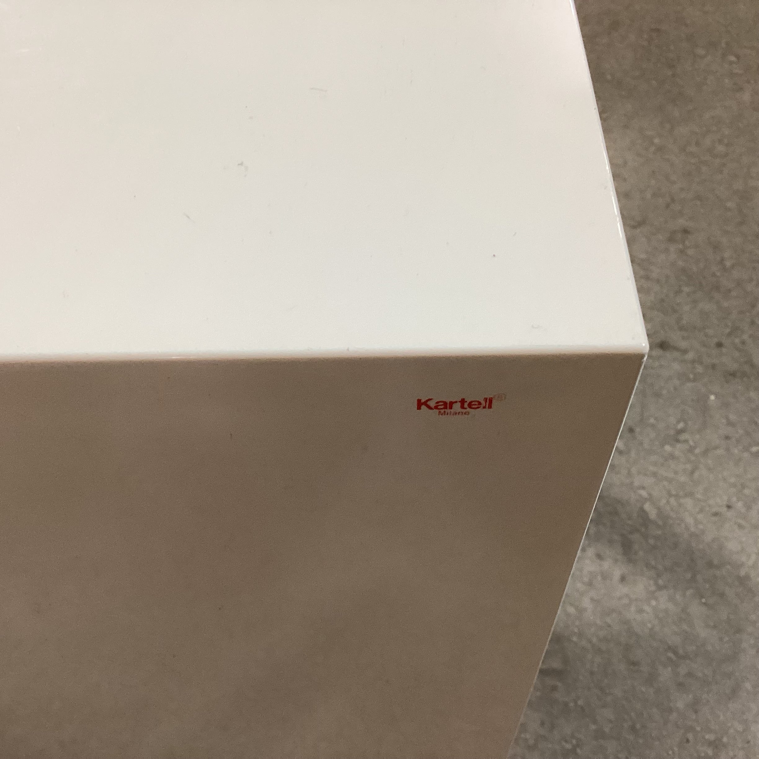 Karteil Italian Ghost Buster White Molded End Table 16"x 12.5"x 22.5"