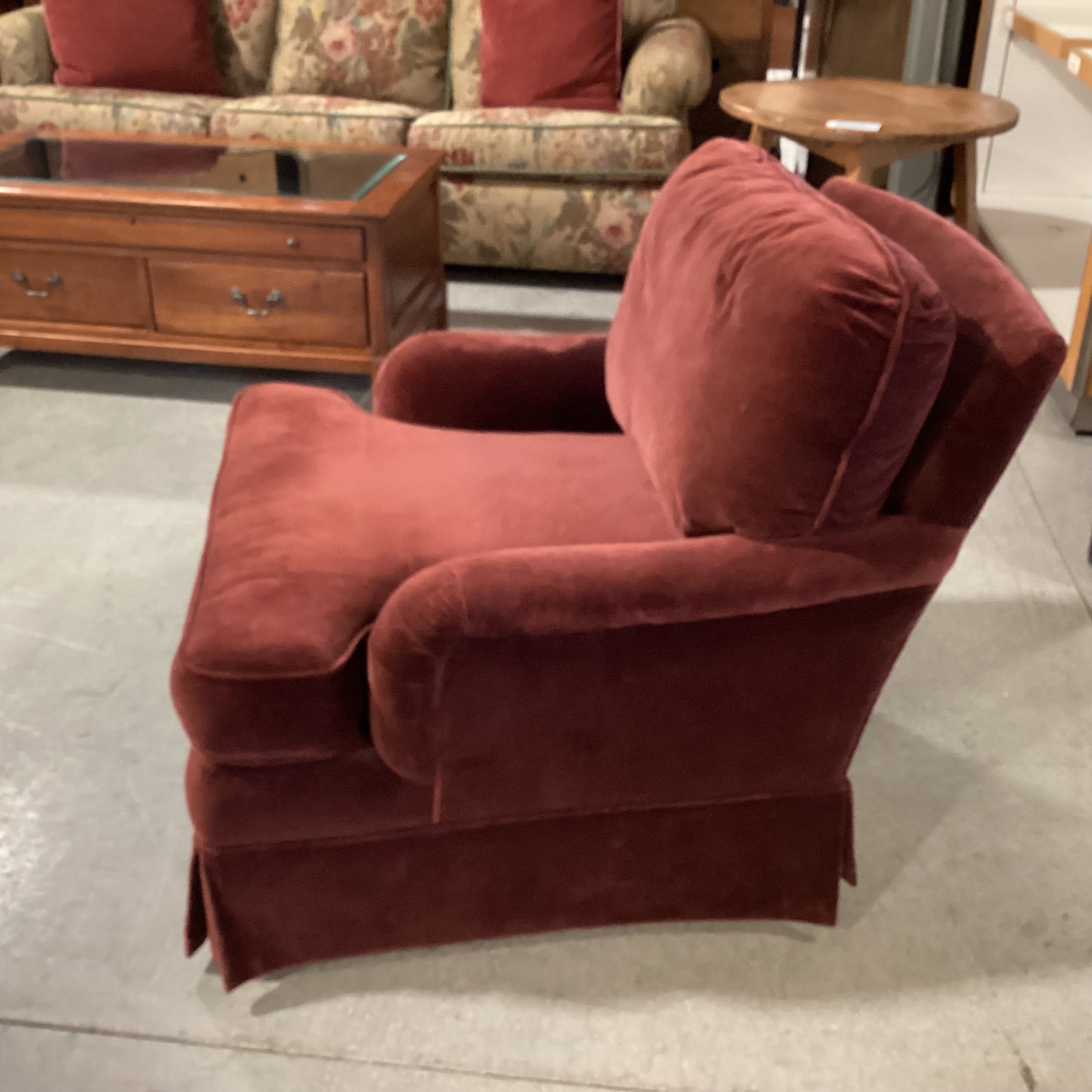 Lee Industries Claret Velvet Down Mix Chair 33"x 38"x 29"