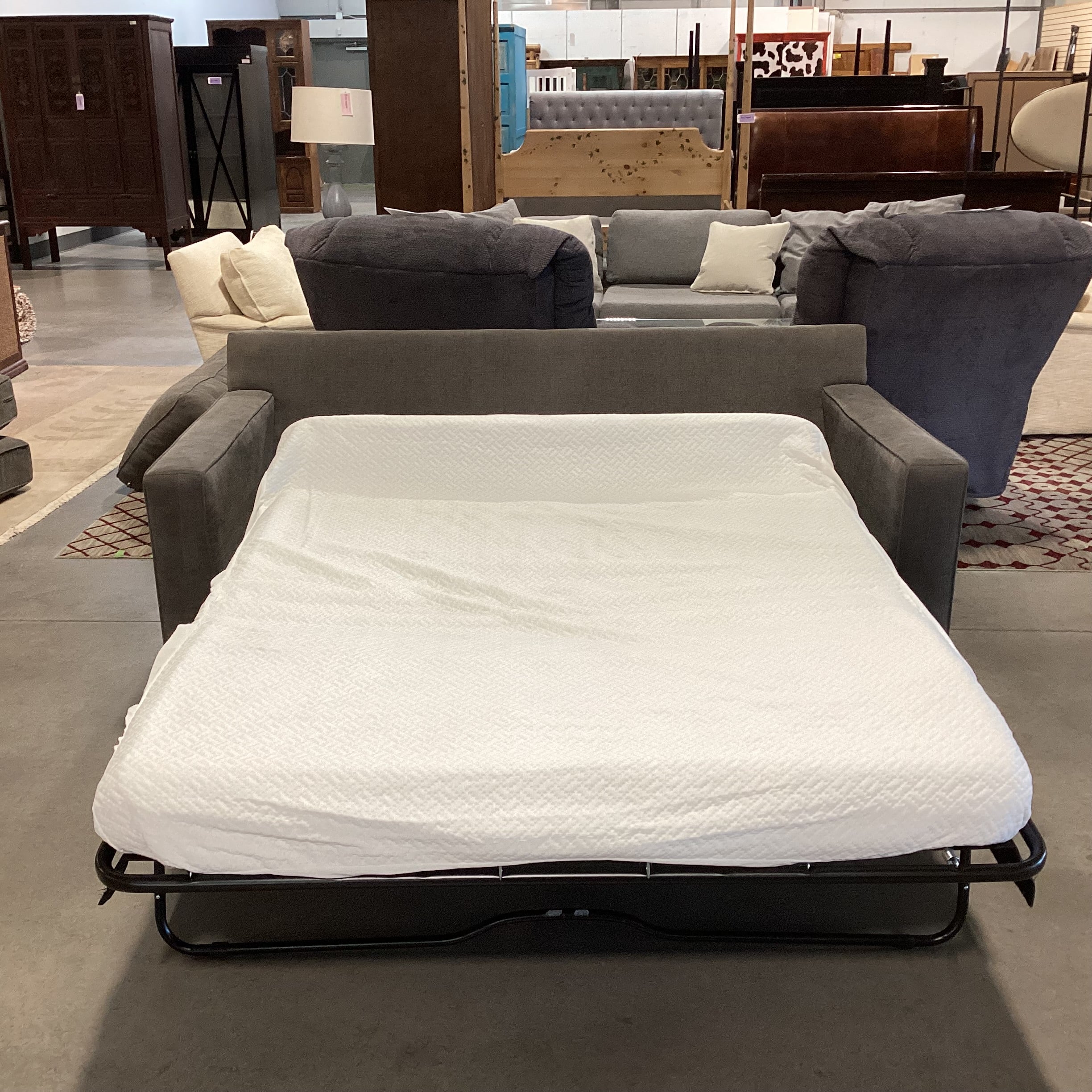 Room & Board Grey Woven Full Sleeper Sofa 75"x 39"x 31"