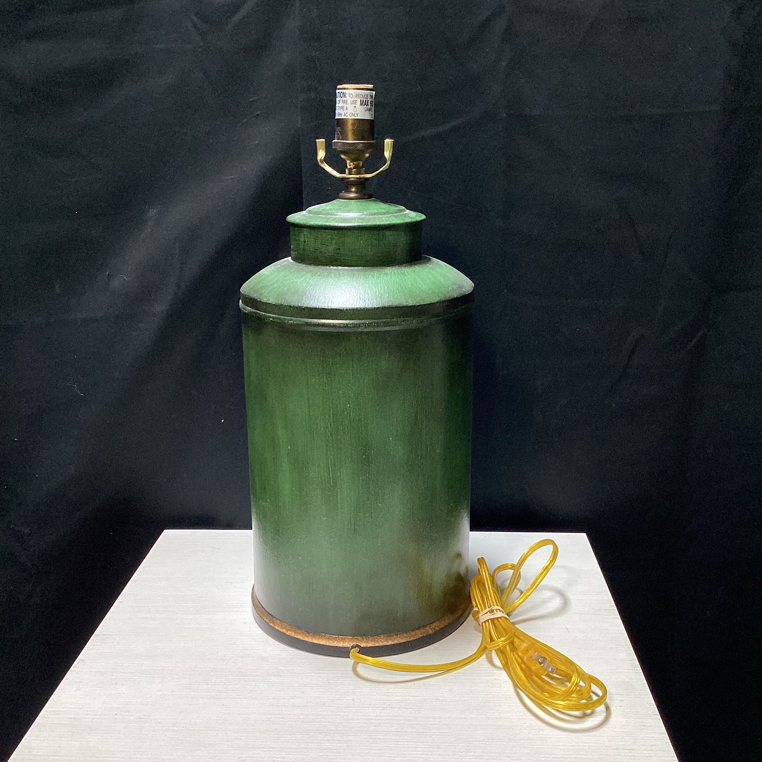Vintage Chinese Tea Container Style Table Lamp 9" x 21.5"