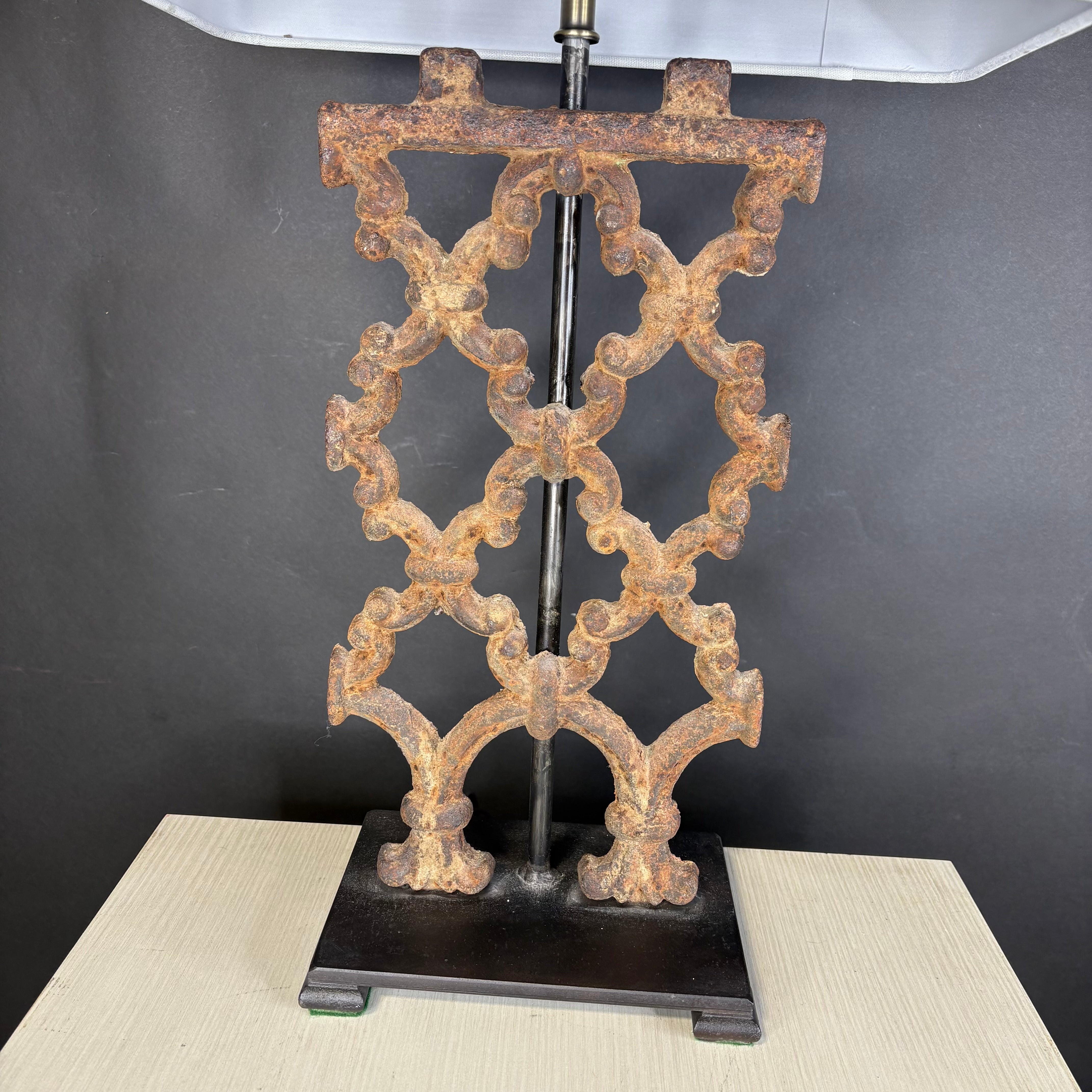 Rustic Cast iron with Shade Table Lamp 16”x 9”x 28.5”