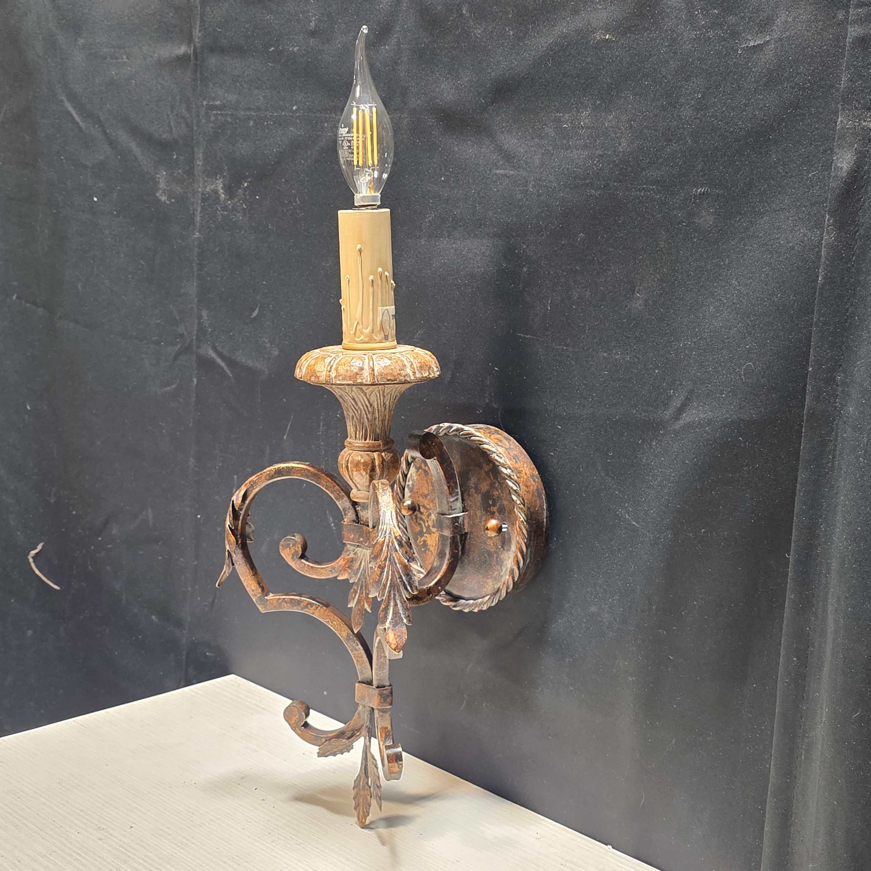 70's Vintage Spanish Revival Candlestick Sconce 8"x7"x16"