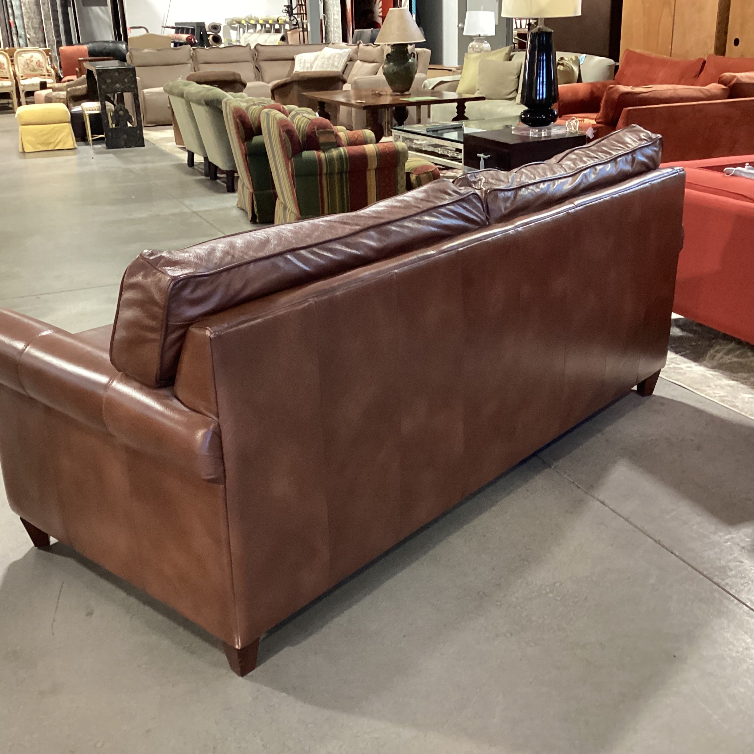 Elite Leather Company Brown Leather Nailhead Queen Sleeper Sofa 82"x 36.5"x 31.5"