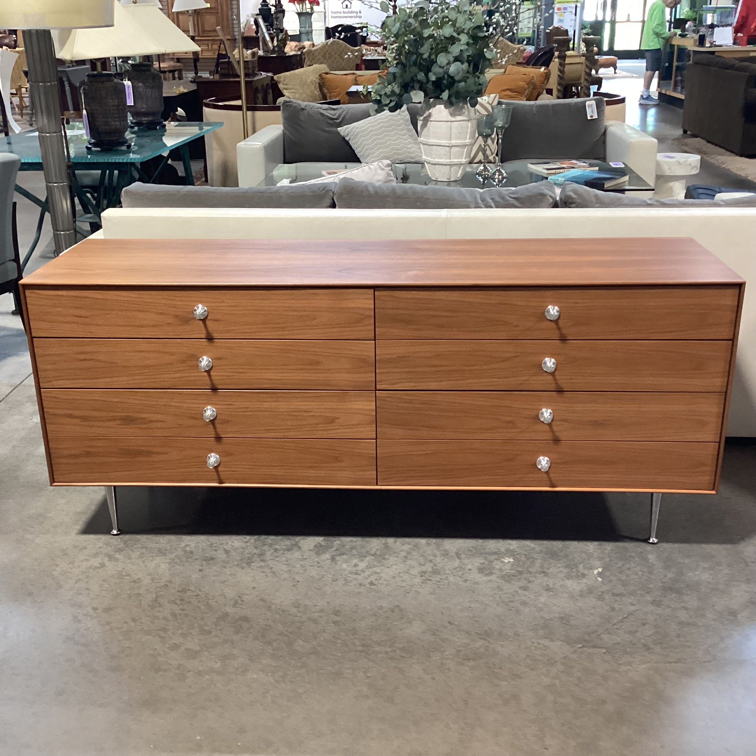 Herman Miller George Nelson Walnut Thin Edge 8 Drawer Dresser 67"x 19"x 29"