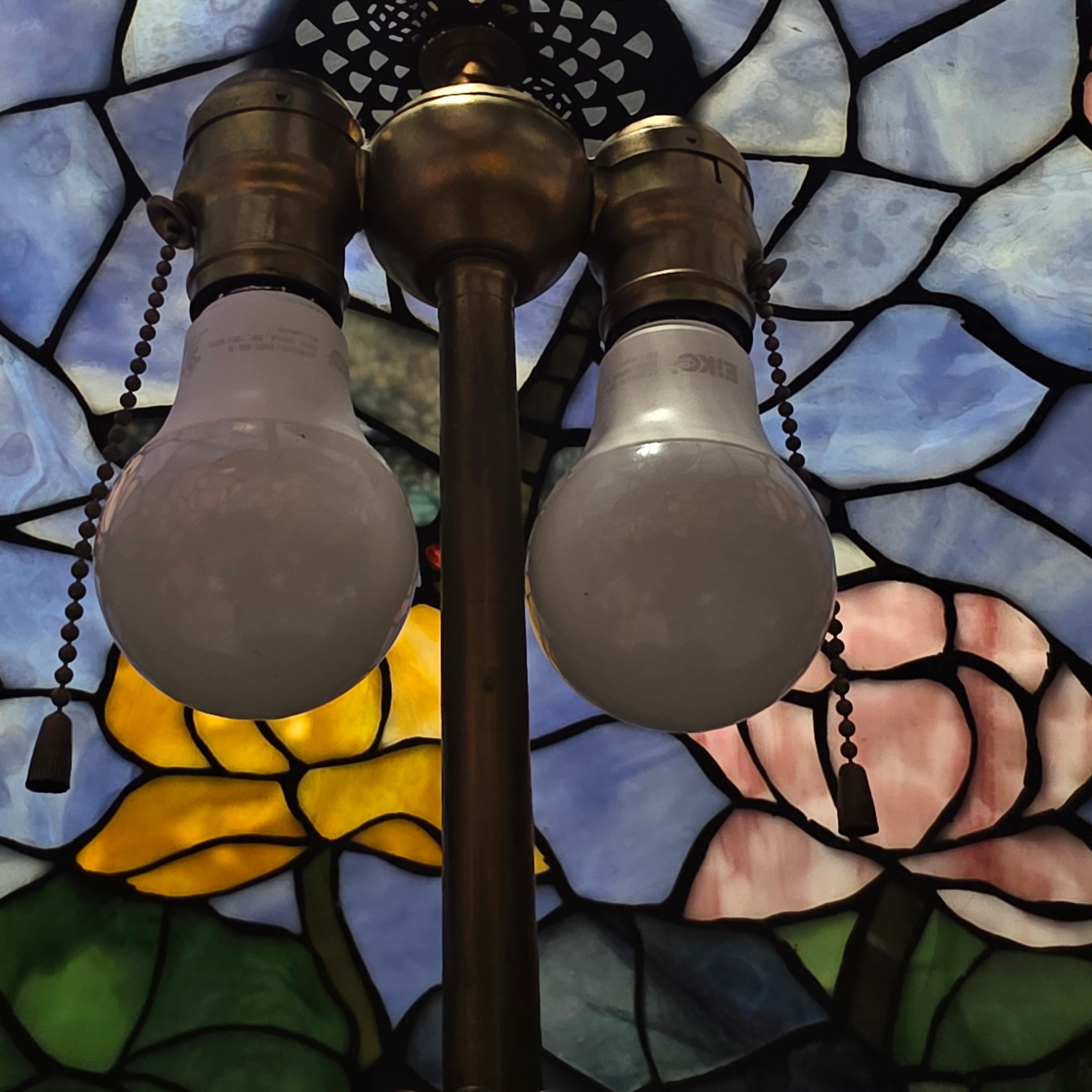 Tiffany Style Dragon Fly and Flowers Colorful Floor Lamp 20"Dx63"