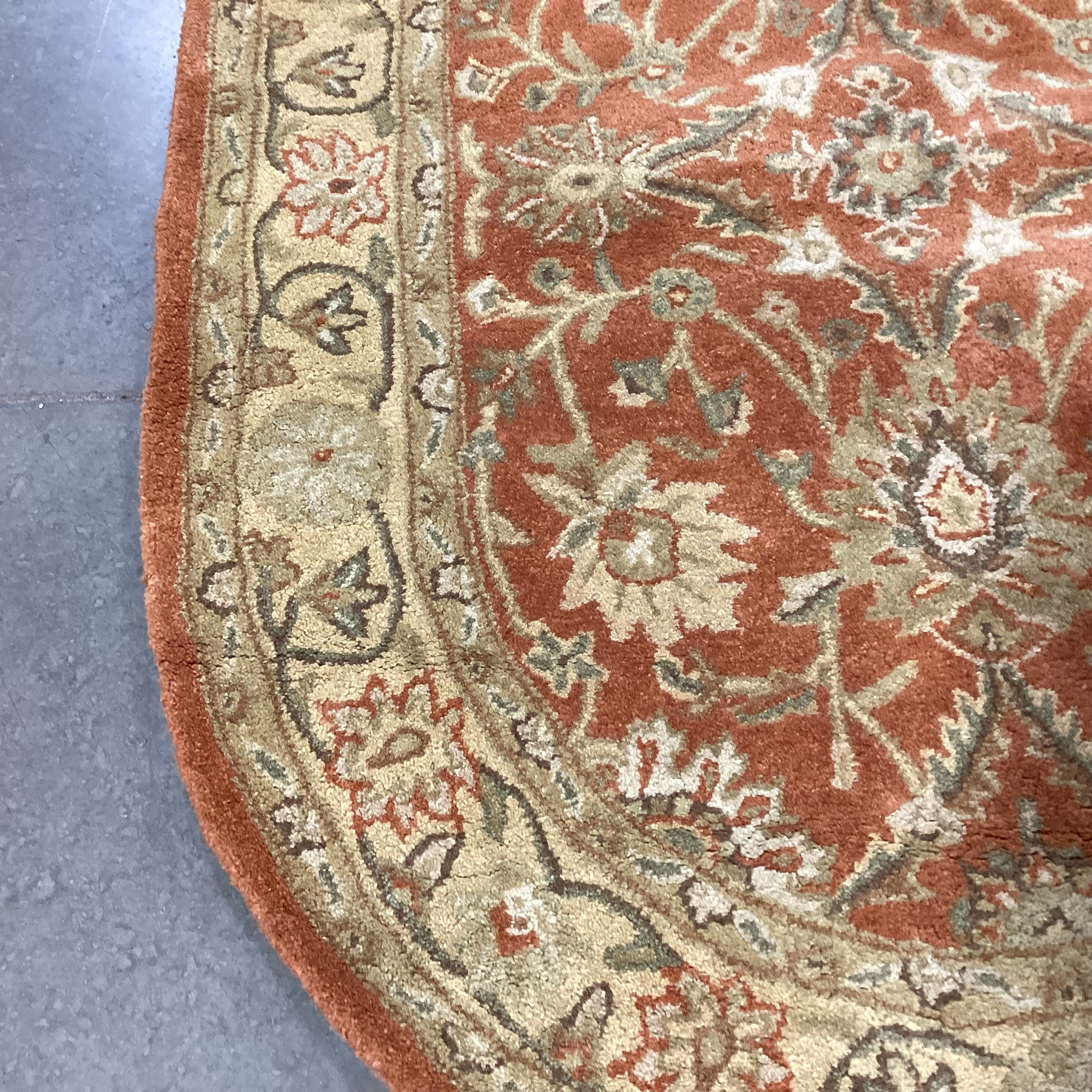 Safavieh Antiquity Rust Gold Oval Wool Pile Rug 4'6"x 6'6"