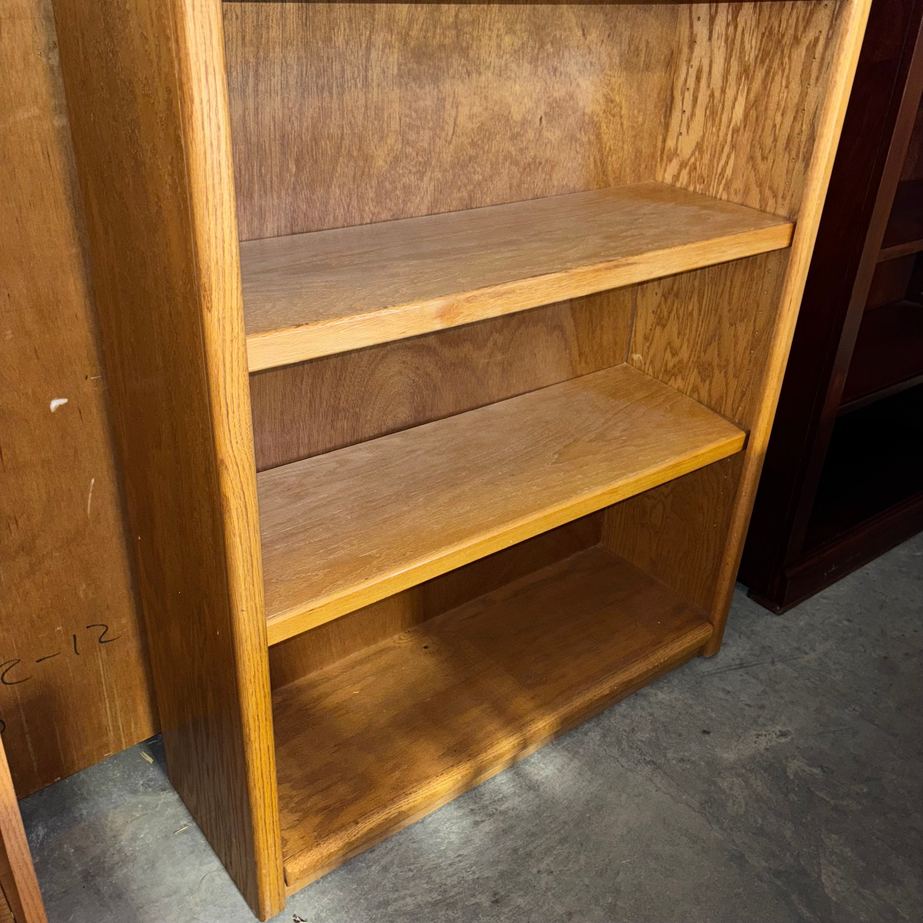 Light Finish Solid Wood 6 Shelves Adjustable Height Bookcase 36"x 12"x 84"