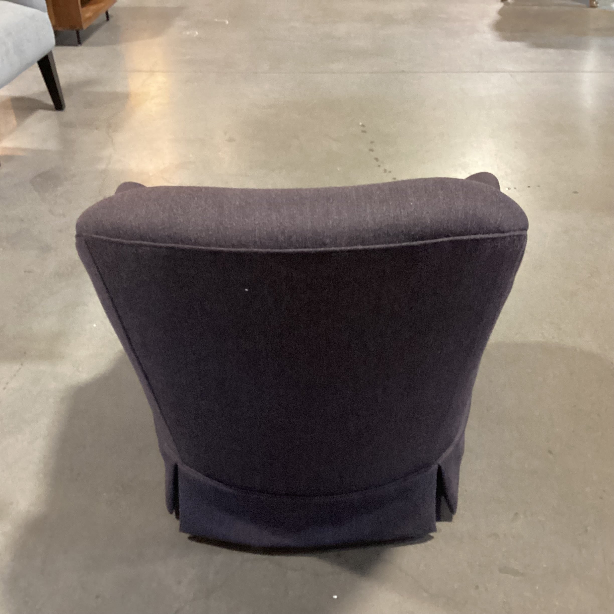 Charcoal Wool Blend Felt Button Tufted Back Swivel Rock Chair 30"x 31"x 30"