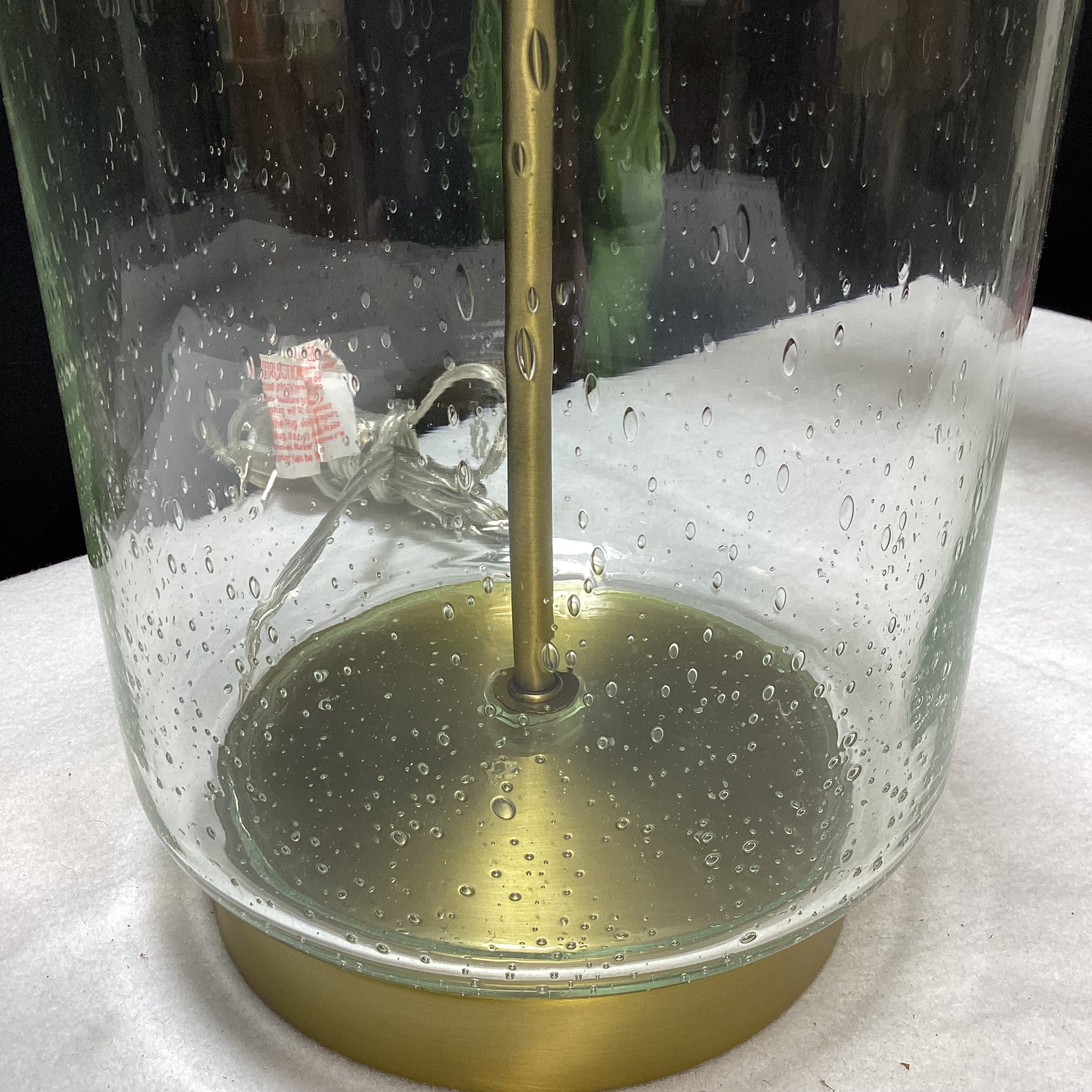 Bubble Glass Table Lamp With Shade (1) 13" x 29" x 7"