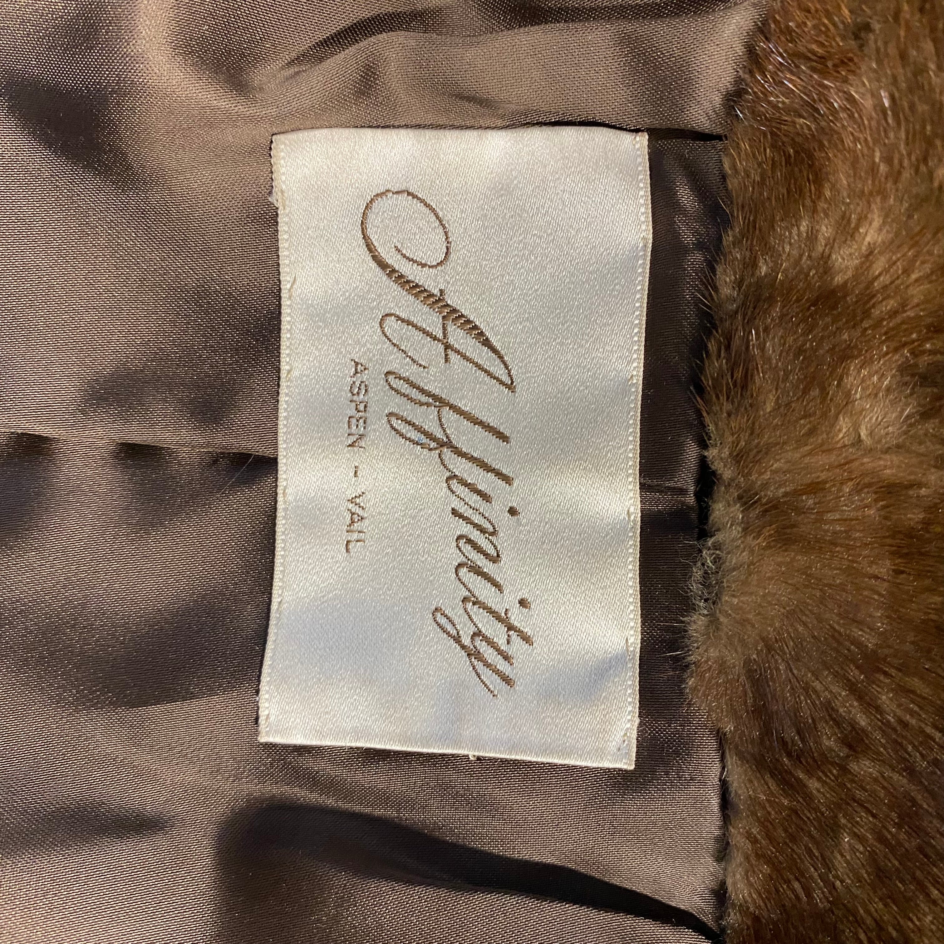 Affinity Furs (Aspen/Vail) Full Length Luxurious Soft Satin-Lined Brown Mink Coat, Size: Medium
