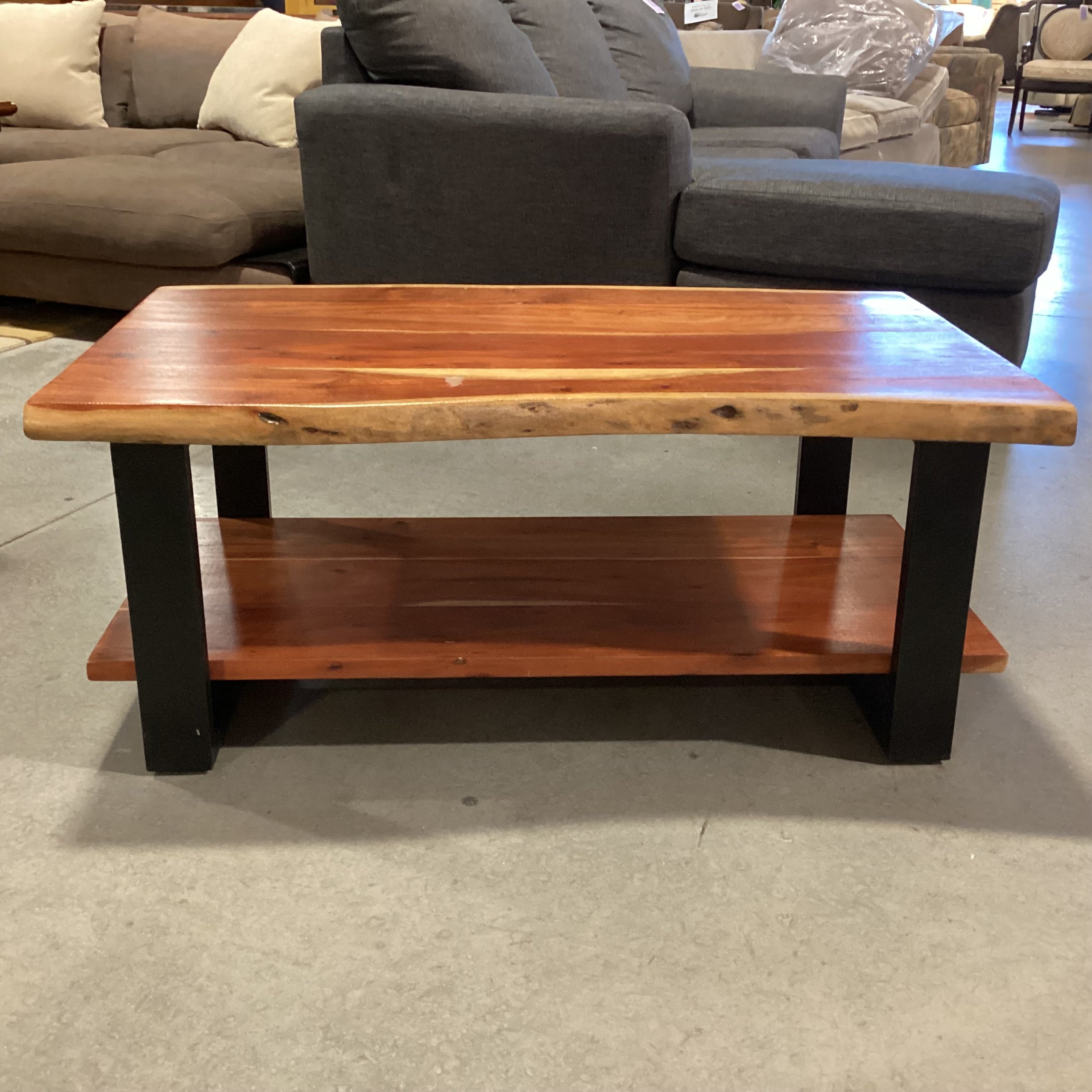 Mountain Modern Acacia Slab & Metal Coffee Table 42"x 25"x 18"