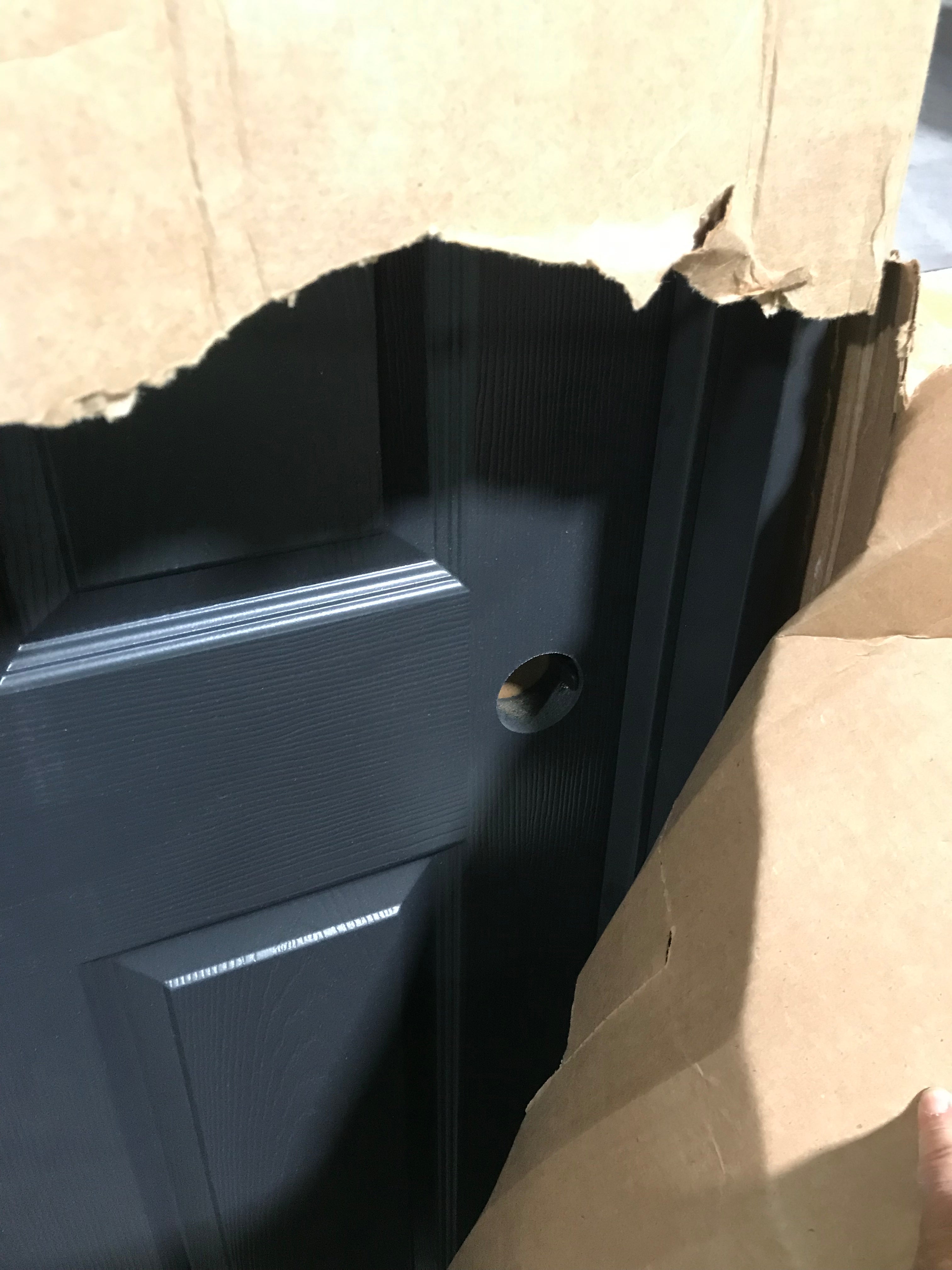 31.25"x 81.25" Rough Opening Black Hollow Core LH Interior Door with Jamb