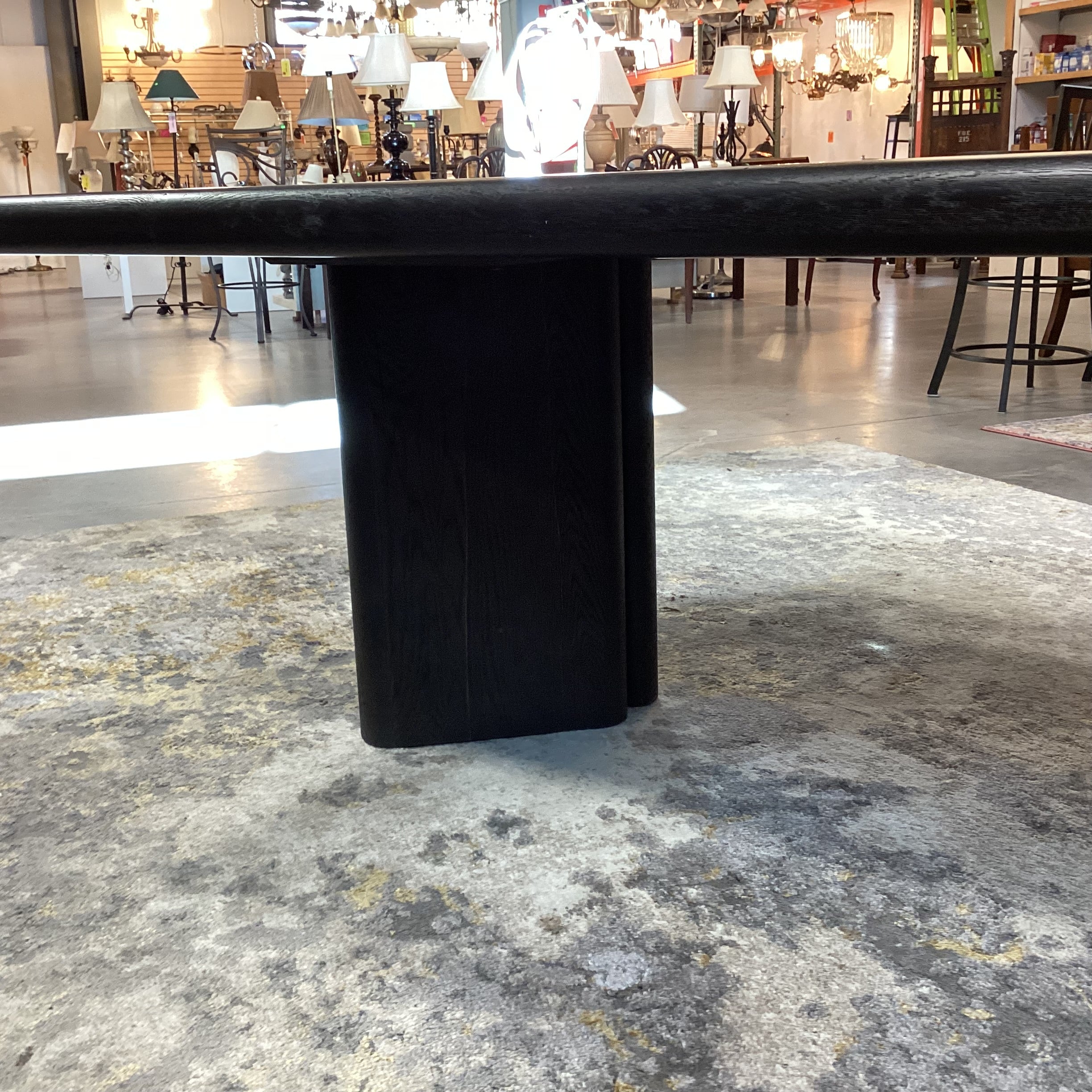 Four Hands Thomas Bina & Brazilian Designer Ronald Sasson Reclaimed French Oak Deep Espresso Finish Dining Table 118"x 47"x 30"