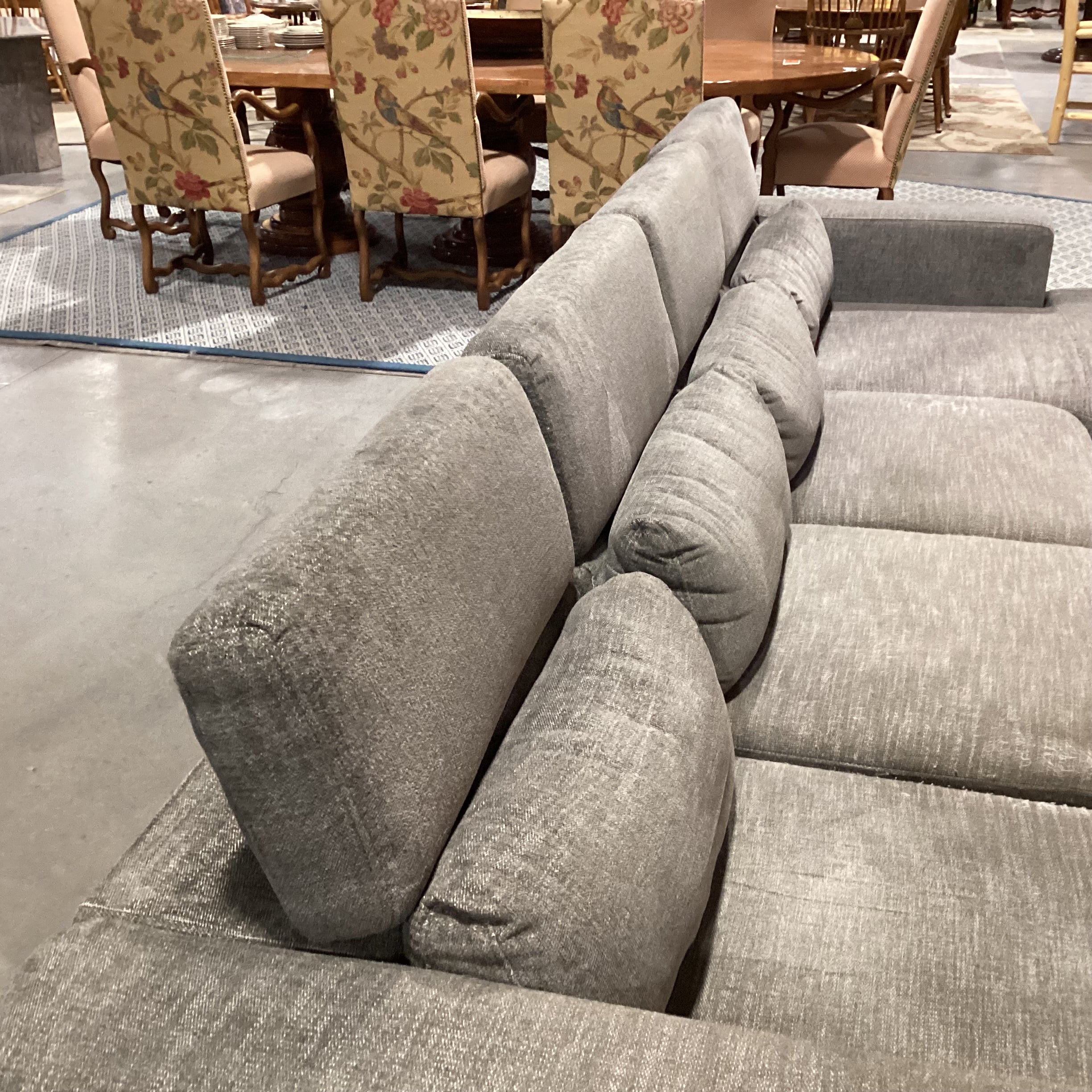 Fine Home Limited Grey Woven 2 End Chaise Pullout Middle Popup & Adjustable Headrests 3 Piece Sectional 122"x 69"x 69"x 31"