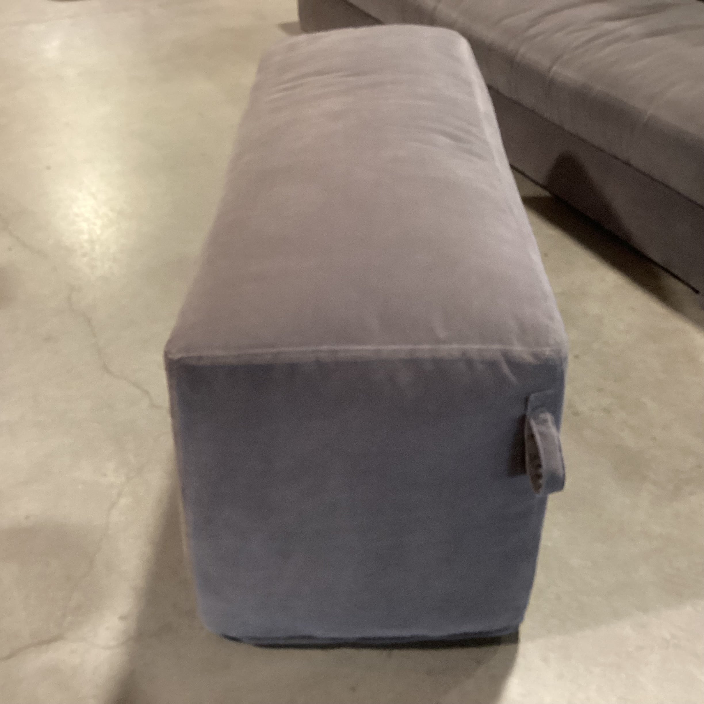 Verellen Grey Velvet & Down Mix Modern Bench Ottoman 50"x 19"x 23"