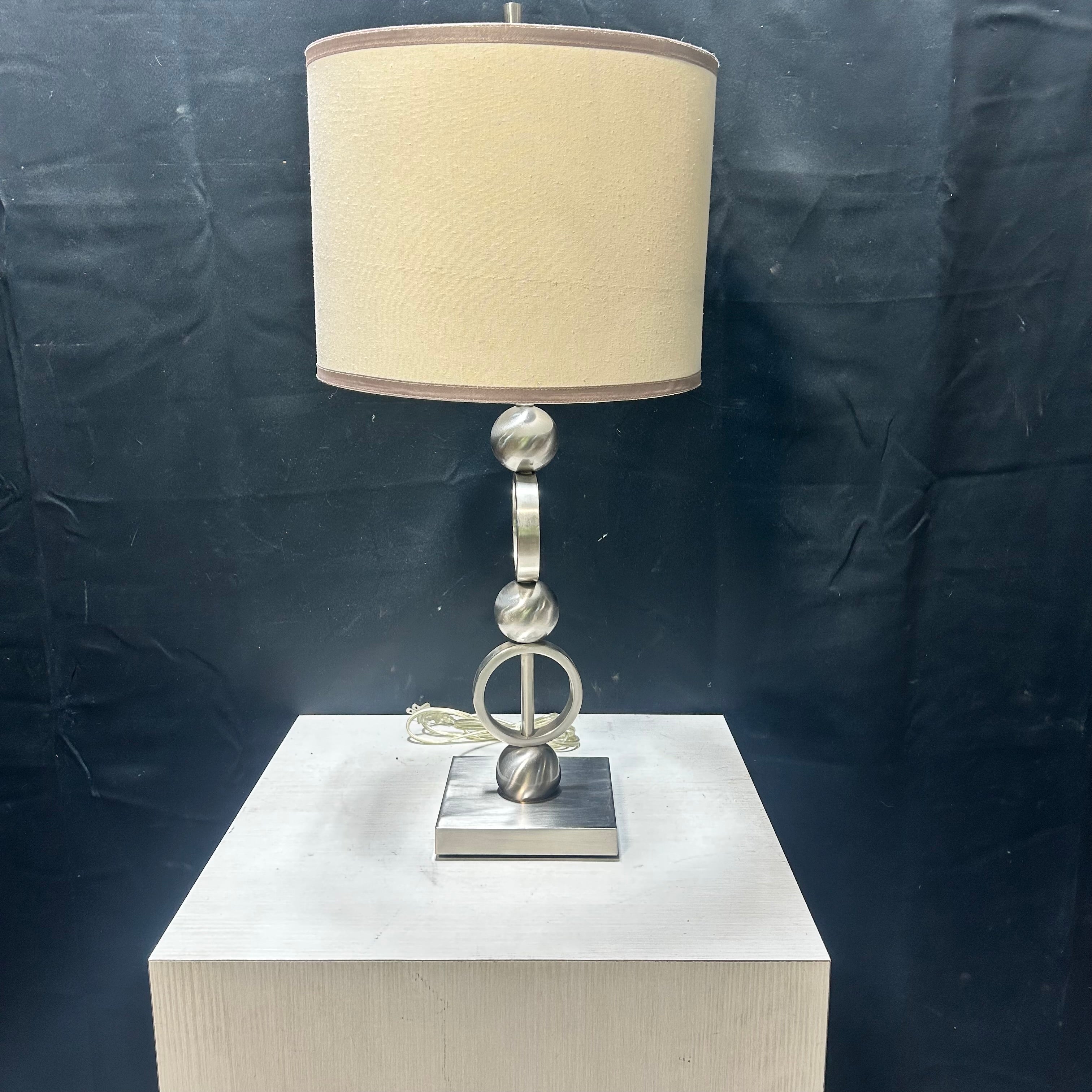 Nickel Sphere Table Lamp 13"x 28"