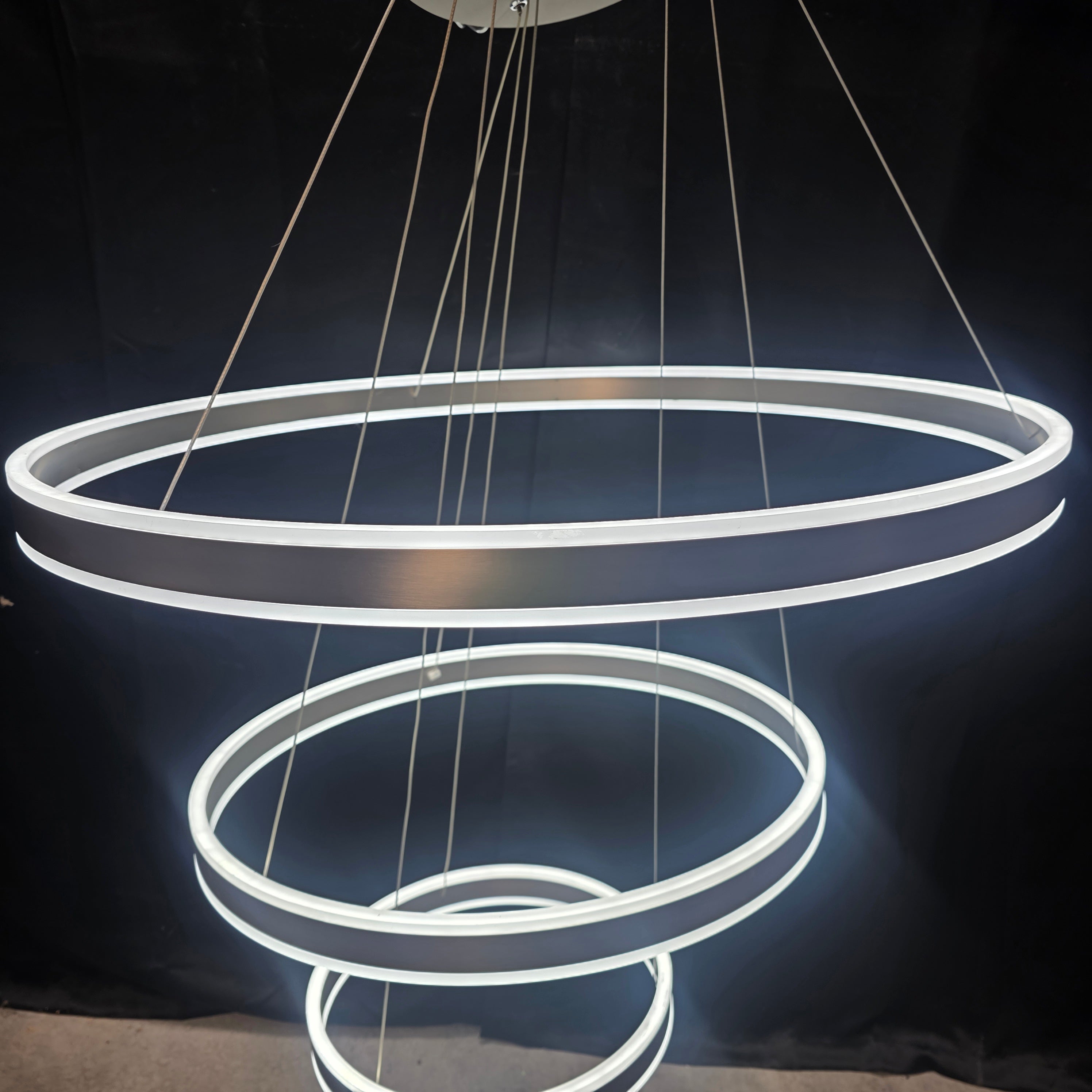 First LED Lighting Three Ring Chandelier with Remote Control 31"D x 48"