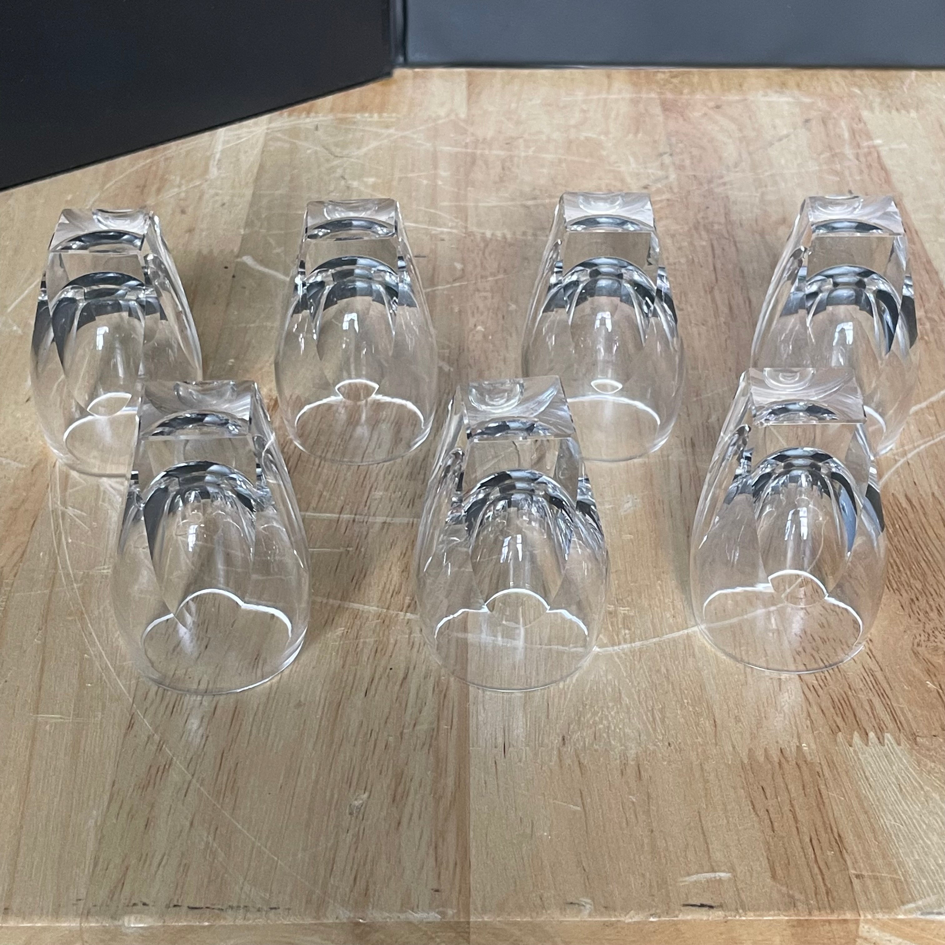 Set of 7 Moser- Rudolph Eschler-Style Crystal Small Shot Glasses, 2.25" Each