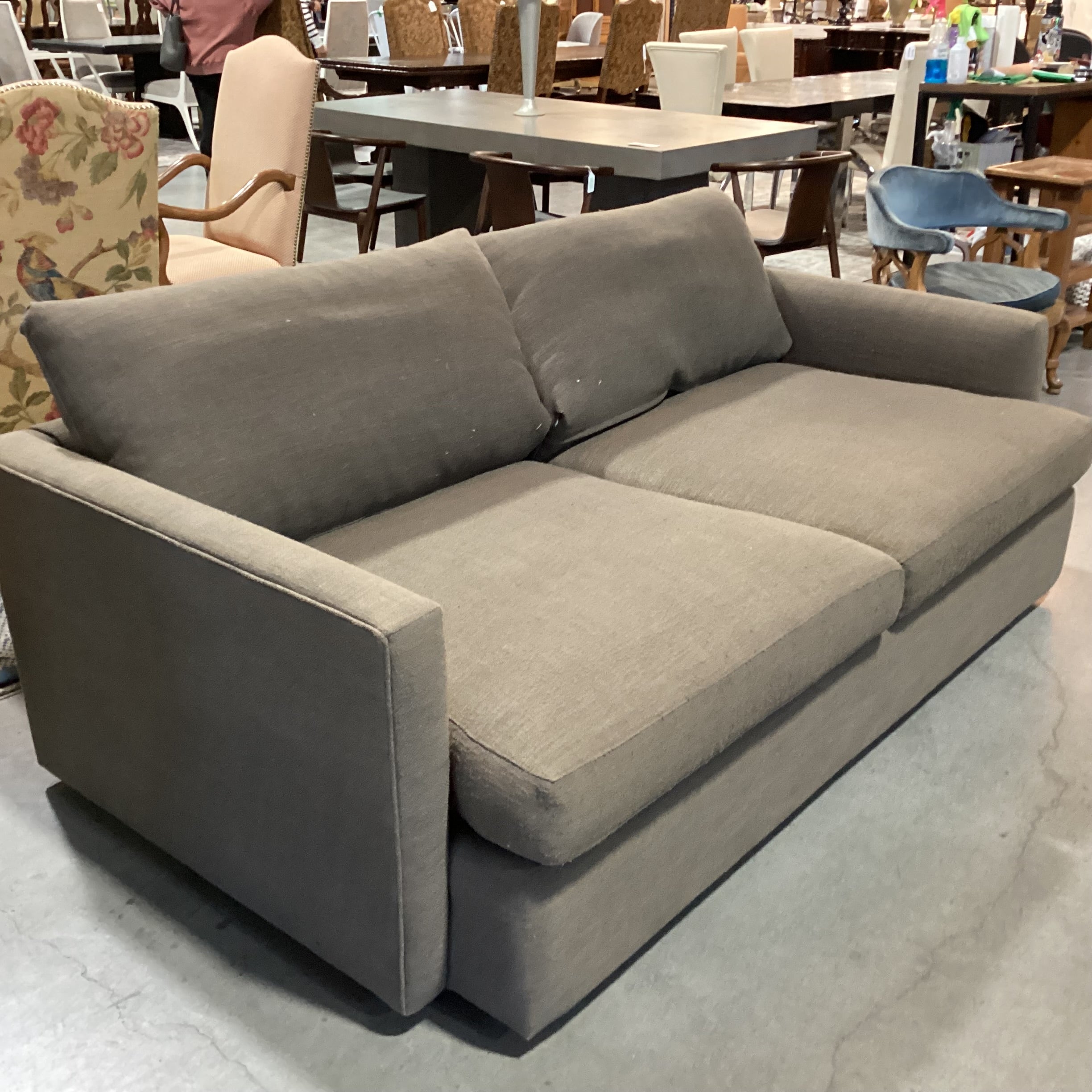 Crate & Barrel Taupe Woven Down Mix Sofa 82"x 42"x 26"