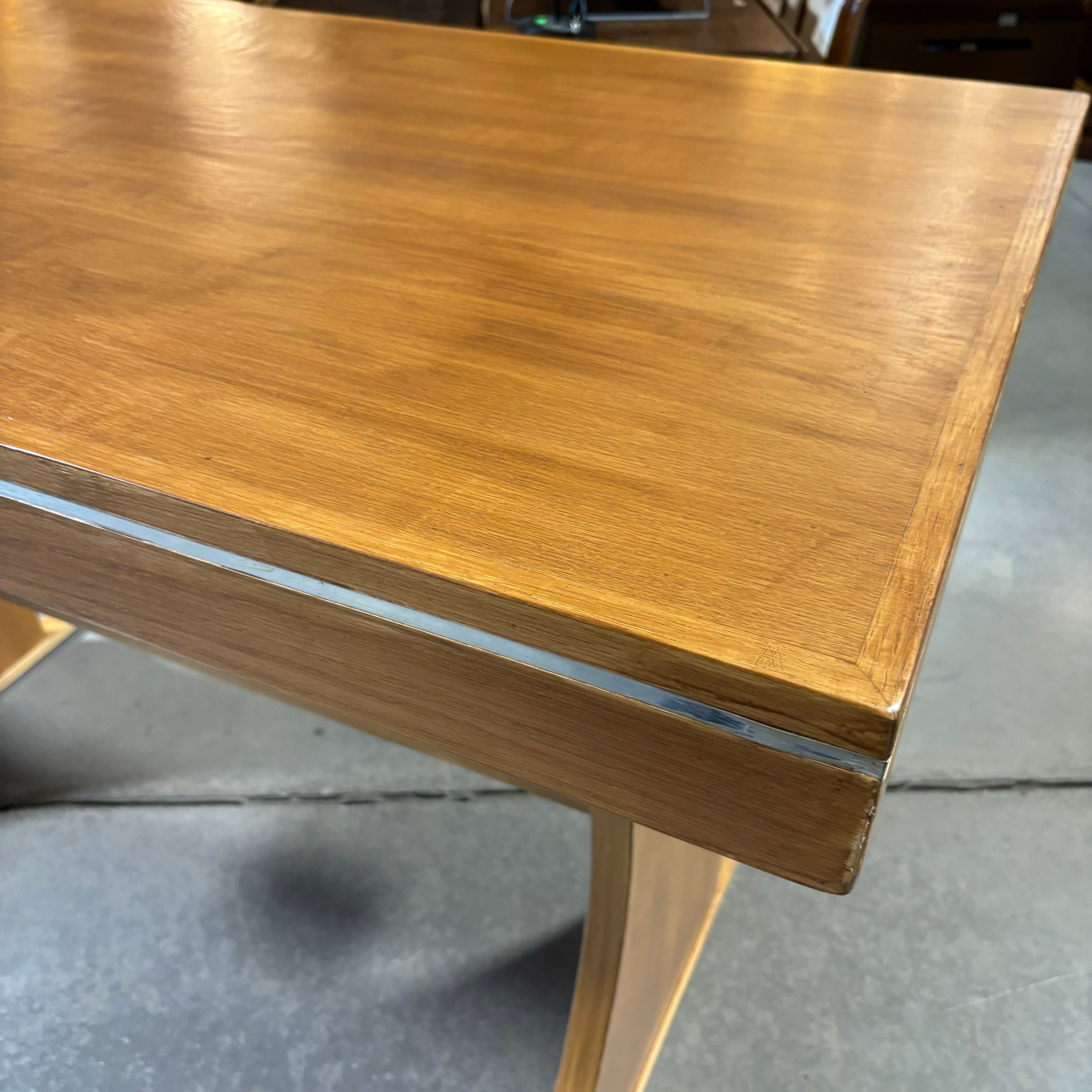 Medium Finish Wood with Trestle & Chrome Accent Desk 60"x 30"x 39"
