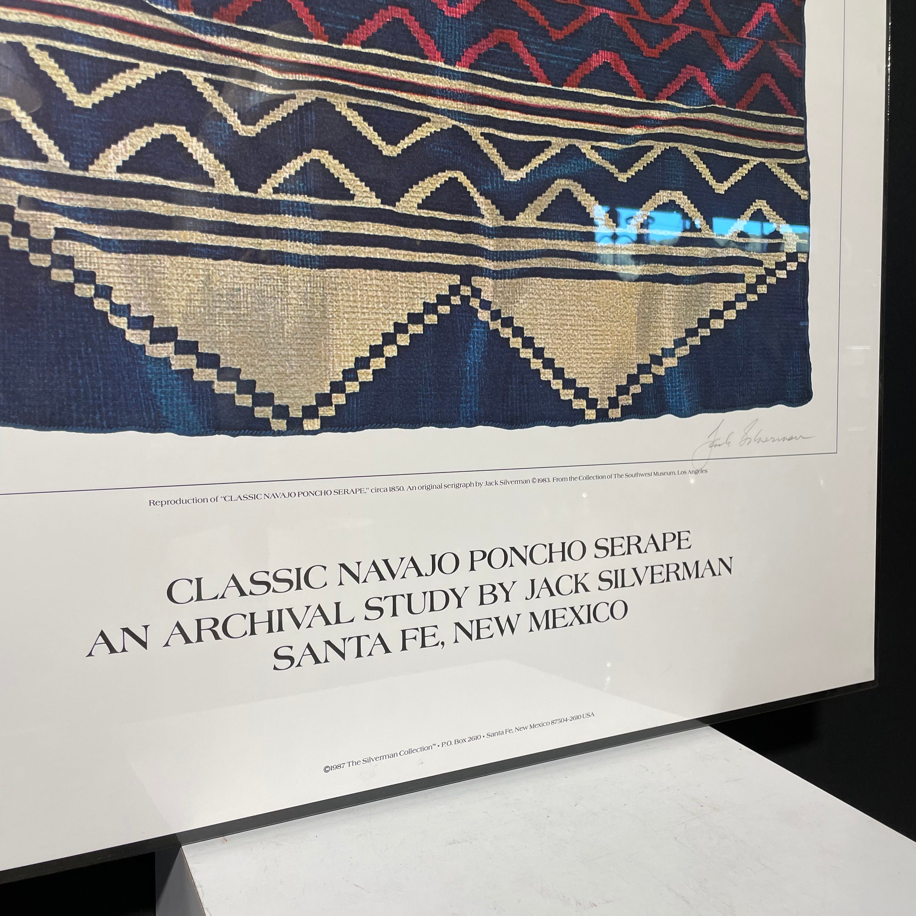 Jack Silverman Signed "Classic Navajo Poncho Serape" Poster Print Still In Plastic 24 1/2" x 36 1/2"