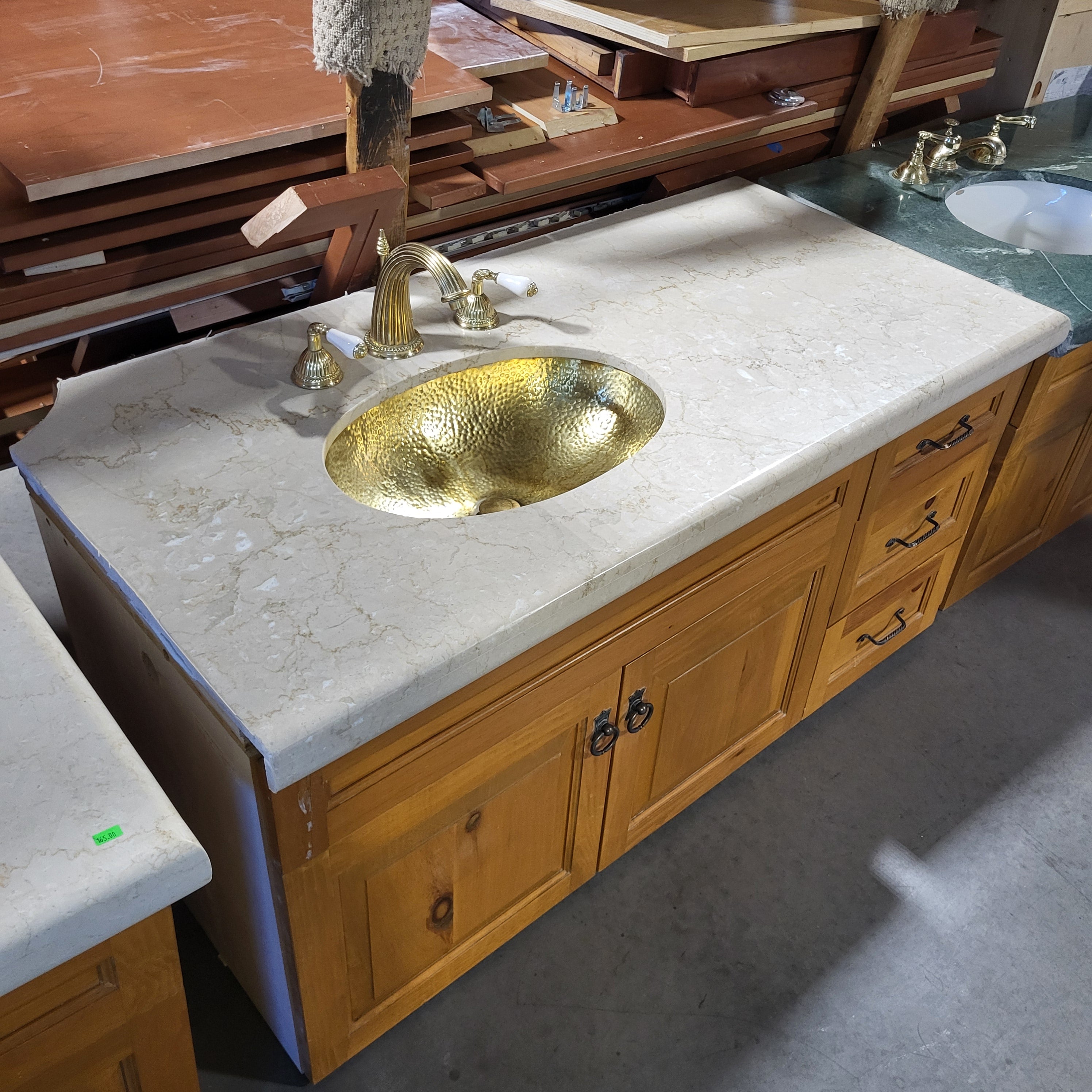 Granite Top 3 Drawer 2 Door Vanity 53"x 26"x 25.5"