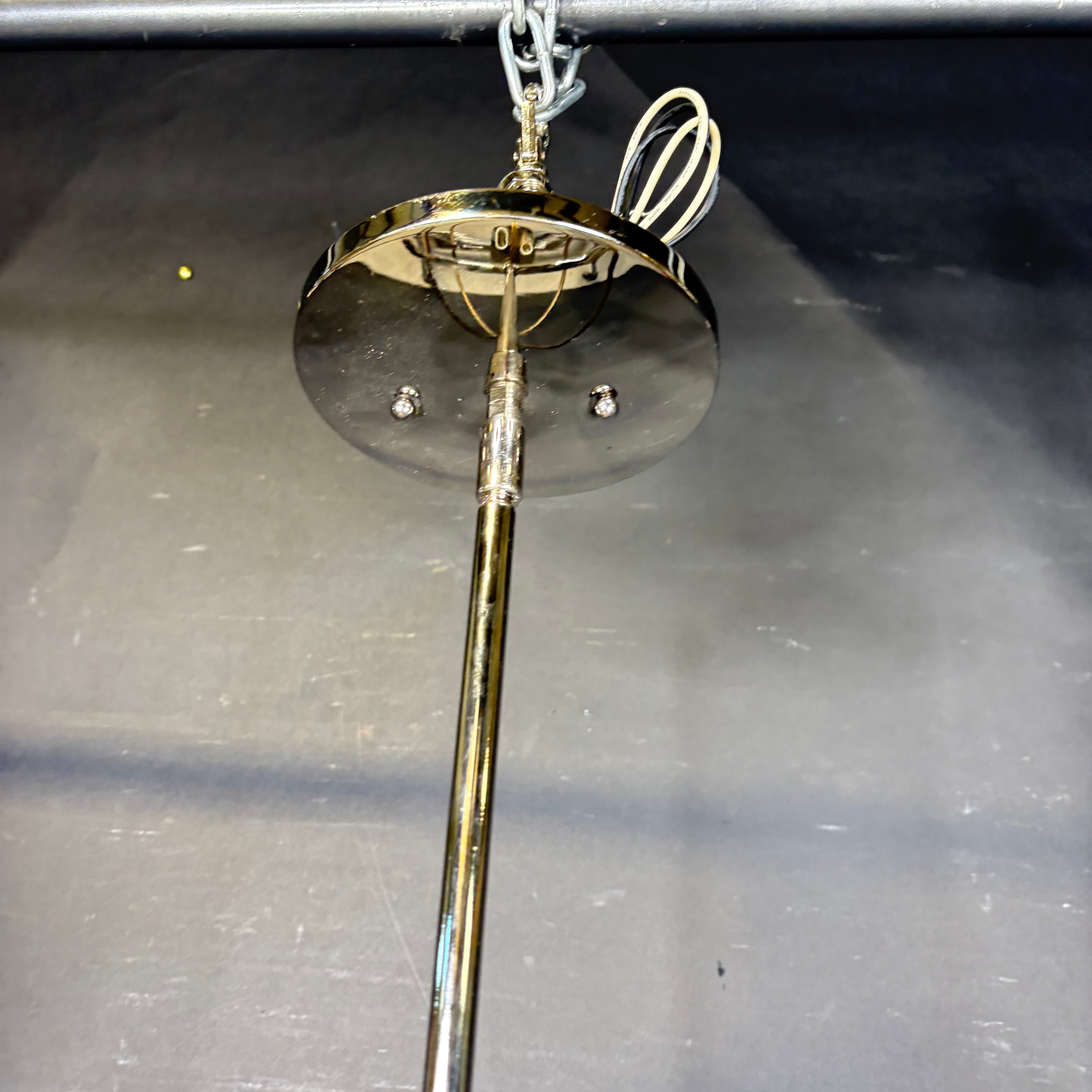 Kichler Ibis 3-Light Polished Nickel and Natural Brass Orb Ceiling Pendant 22.5” Diameter x 39”