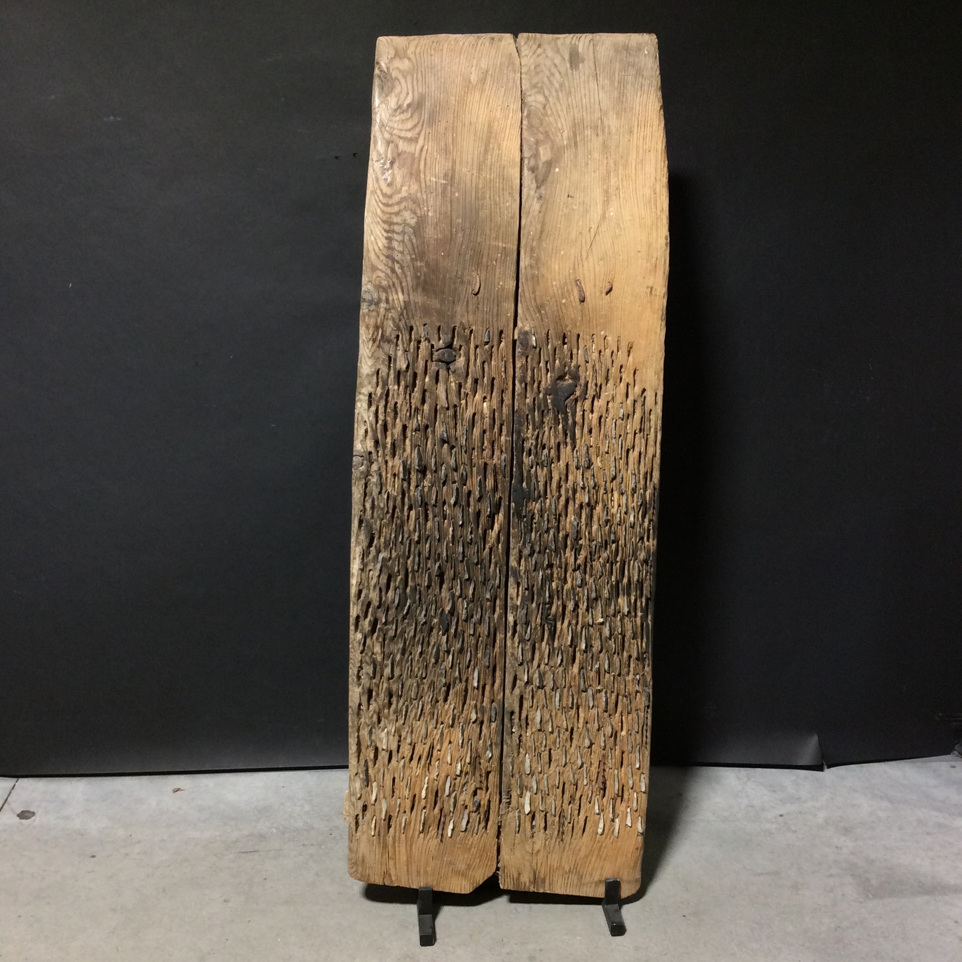 Antique 19th Century Flax Seed Thresher With Custom Metal Stand (S&SB) 23" W x 24" D x 64" H