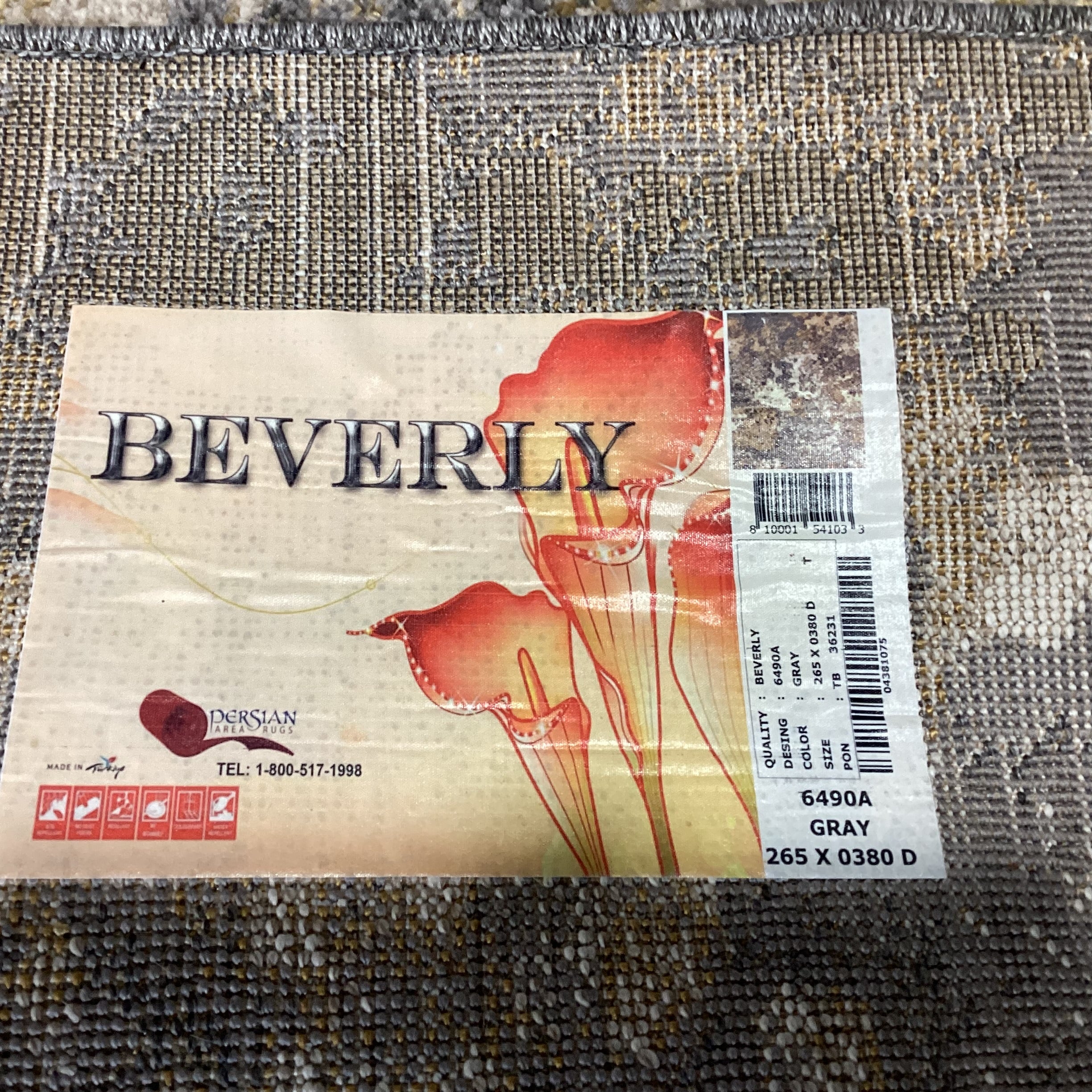Luxe Weavers Beverly Collection Grey Gold Abstracted Raised Woven Rug 8'9"x 12'6"