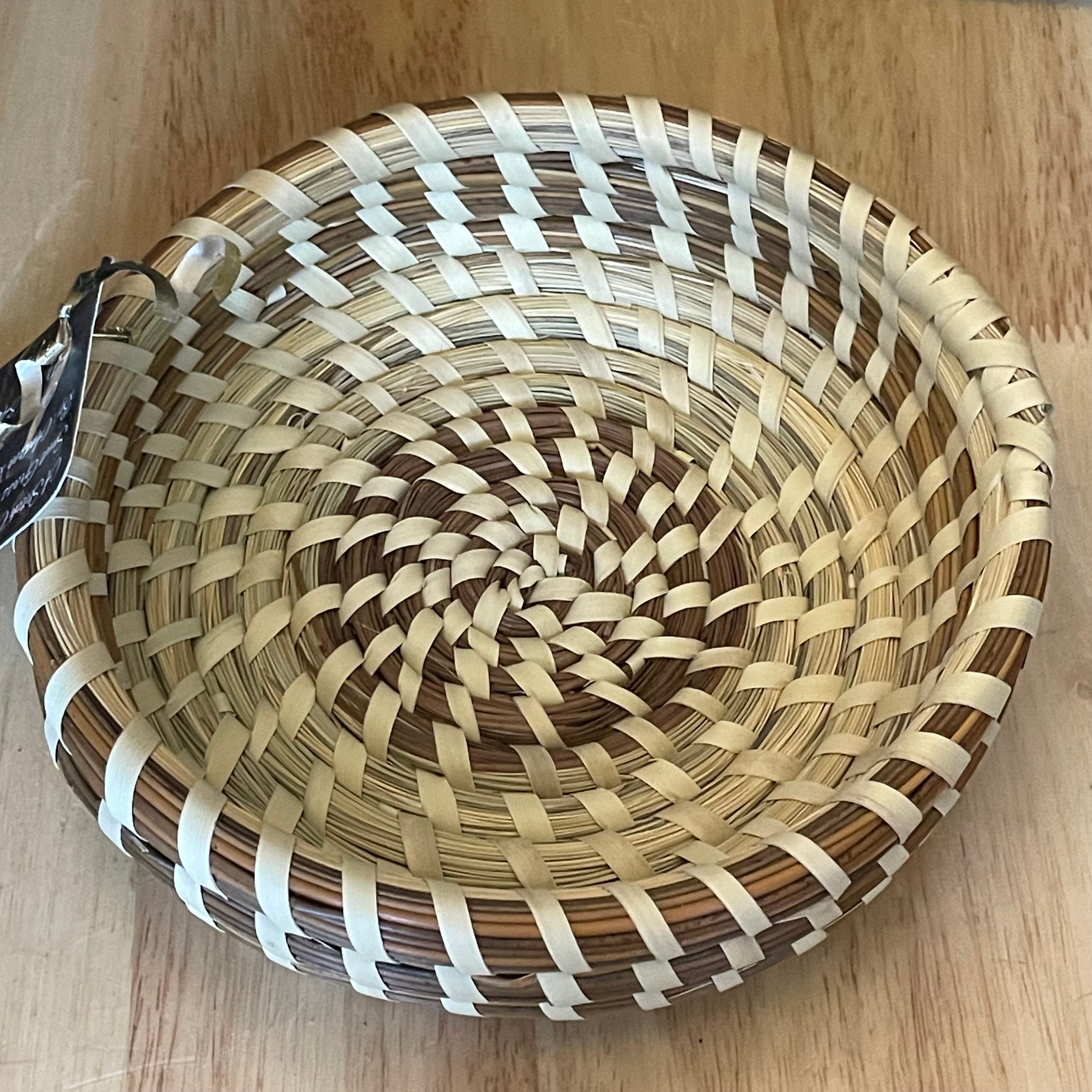 Charleston Sweetgrass Gullah Baskets Signed by Artist Andrea Brown, Pair