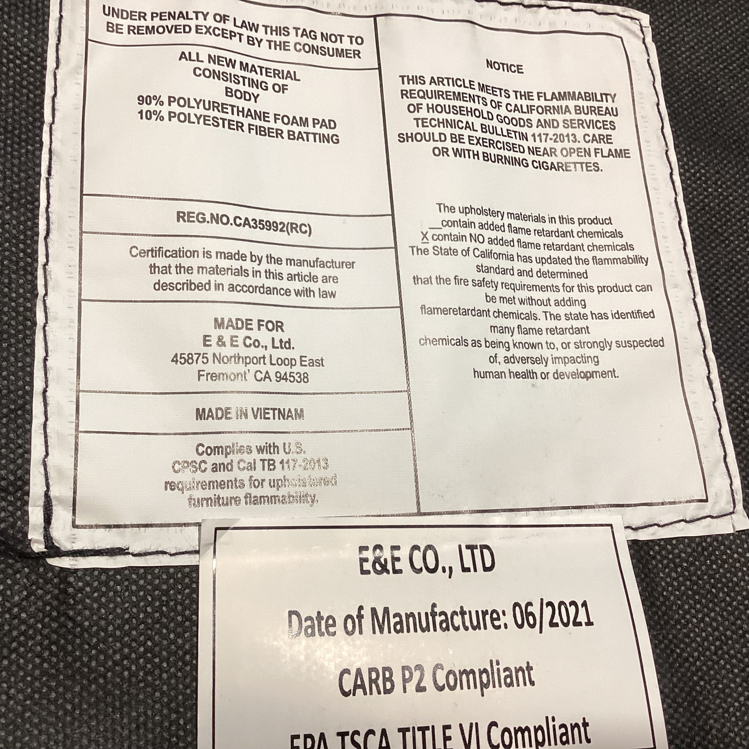 E&E Co. Grey Woven Tufted Winged Chair 29"x 34"x 30"