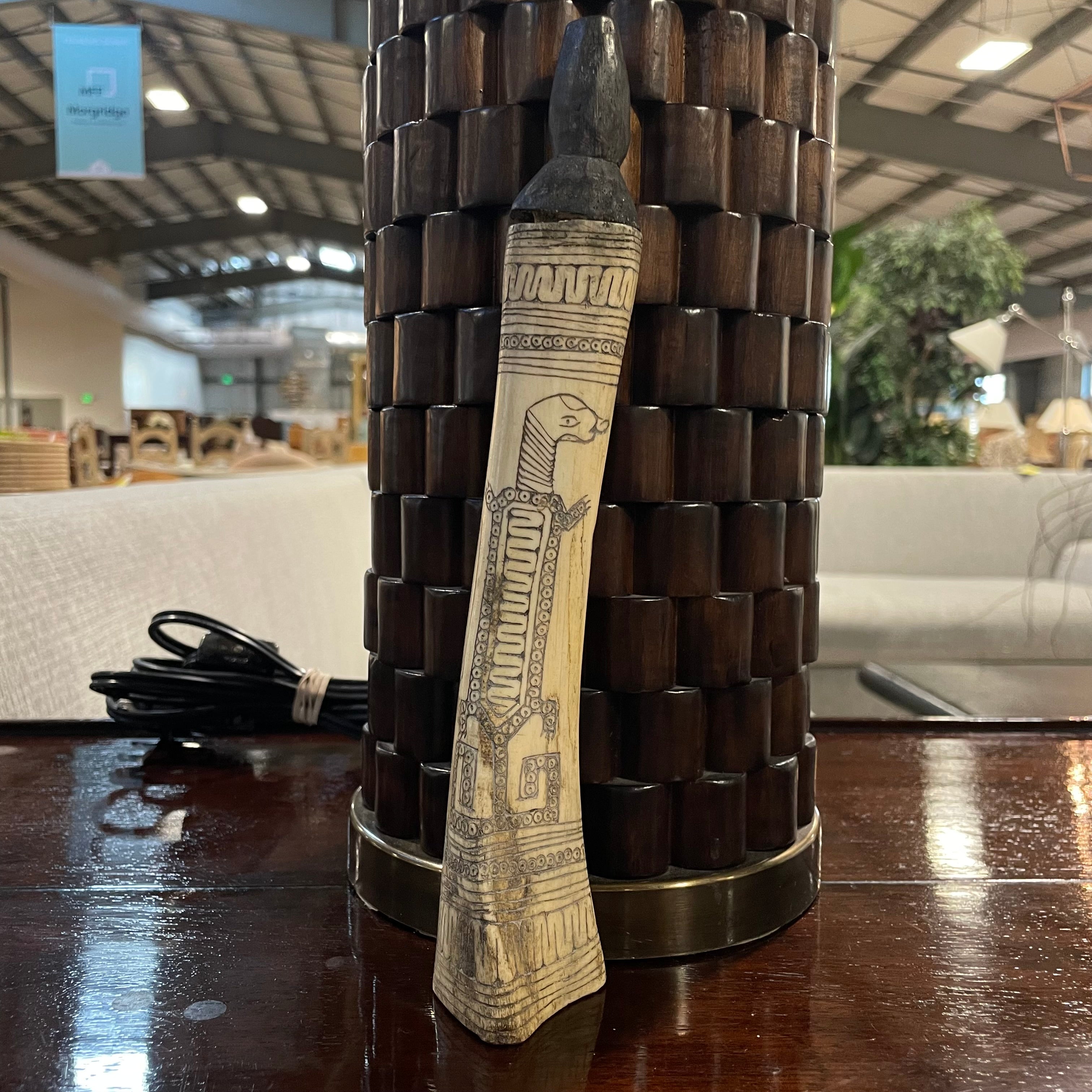 Vintage Batak Tribal Handcarved Medicine Bone, 1.5" x 9.25"