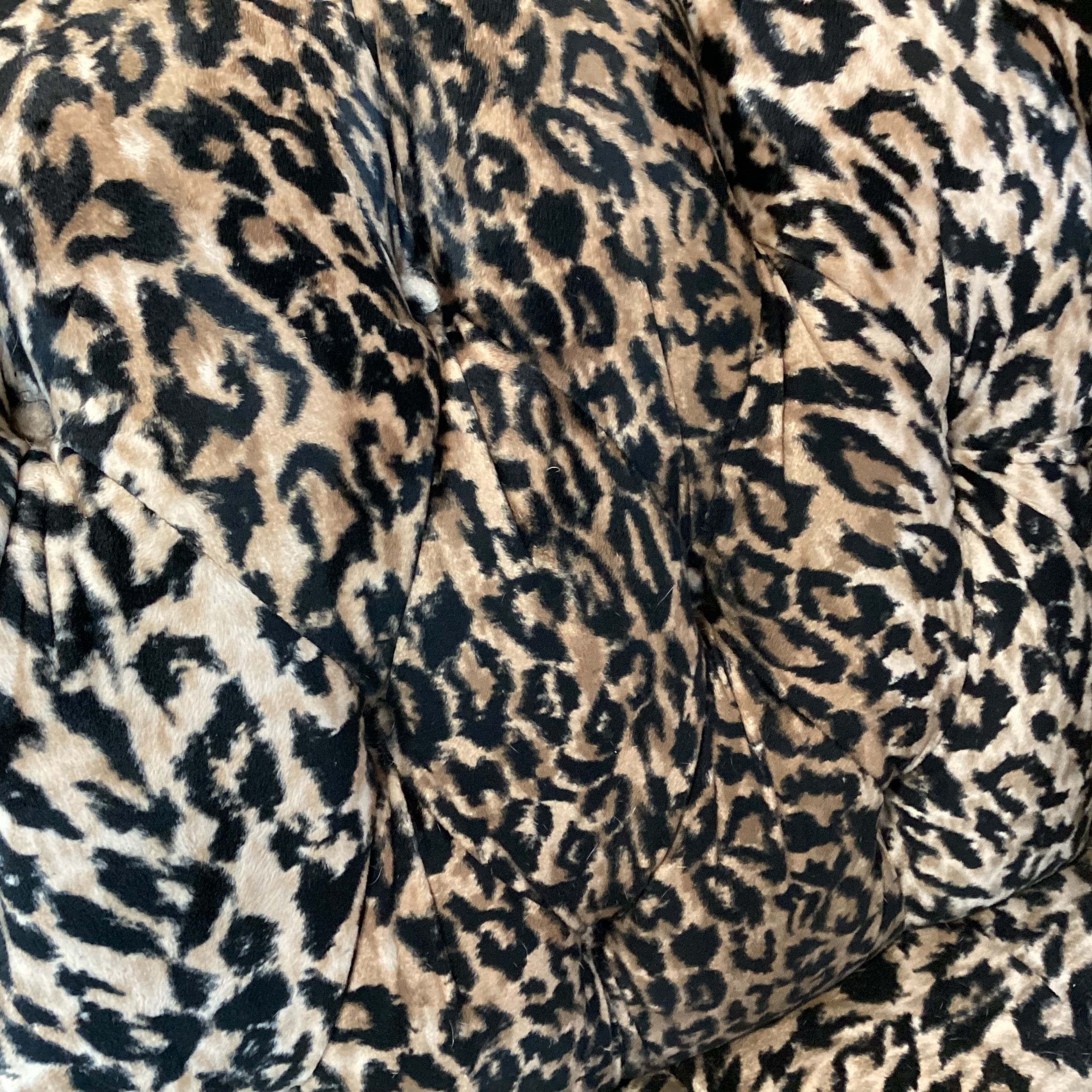 Animal Print Button Tufted Chaise Sofa 72"x 30"x 32"