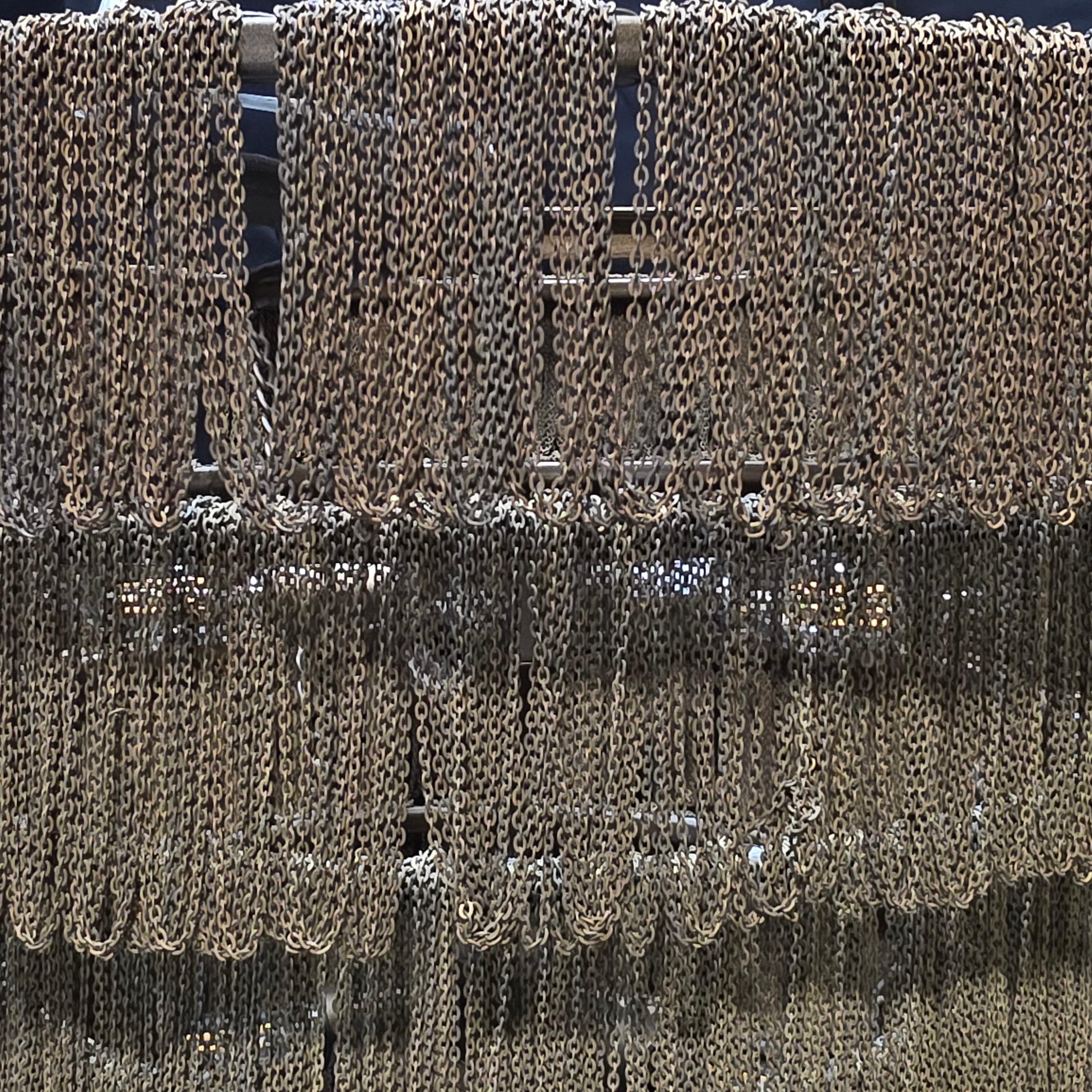Hollywood Style Vintage Tissot Chain Chandelier 22" D x 17"