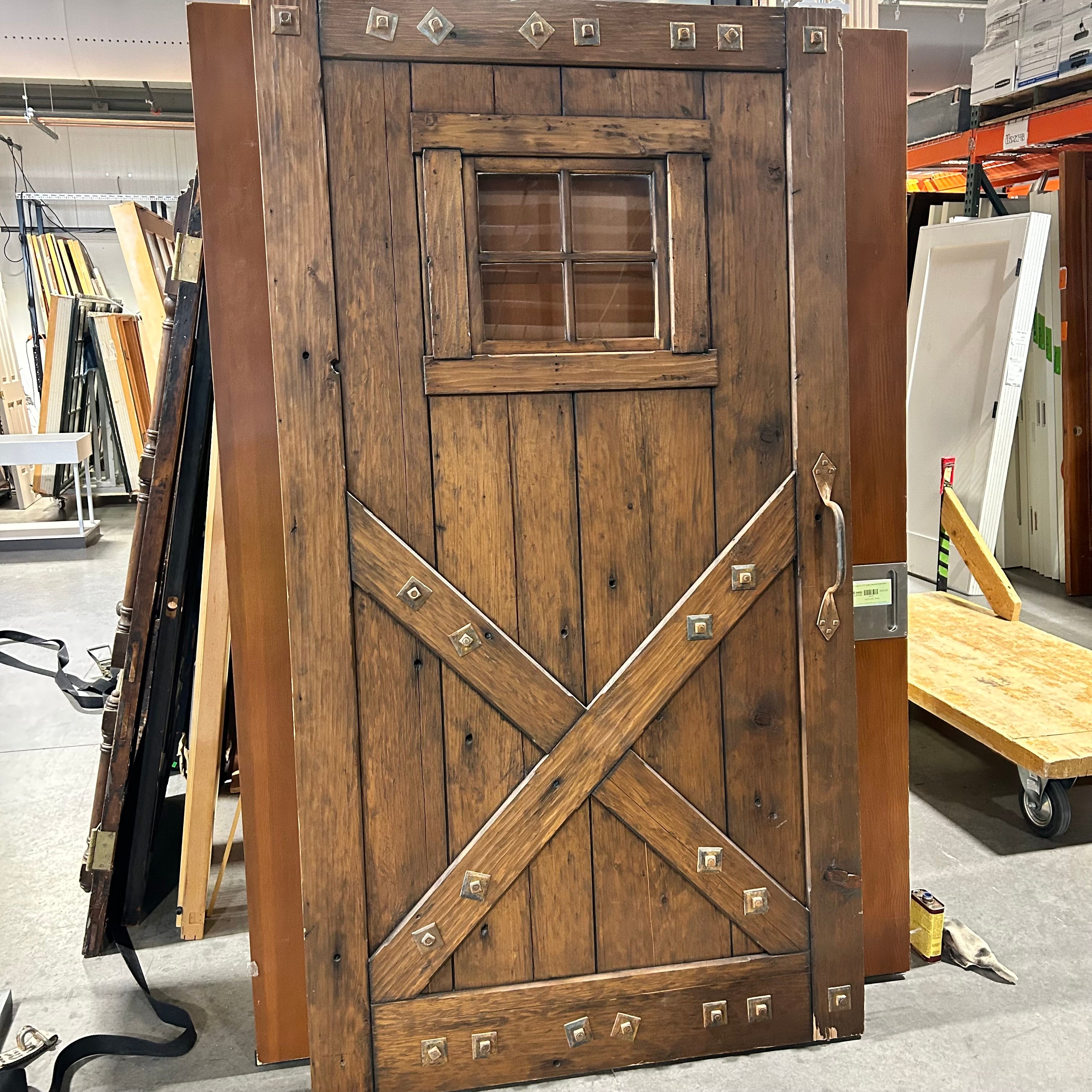 47.75"x 87.75"x 2.5" Rustic Pine Barn Door/Pocket Door with Iron Hardware Aceents