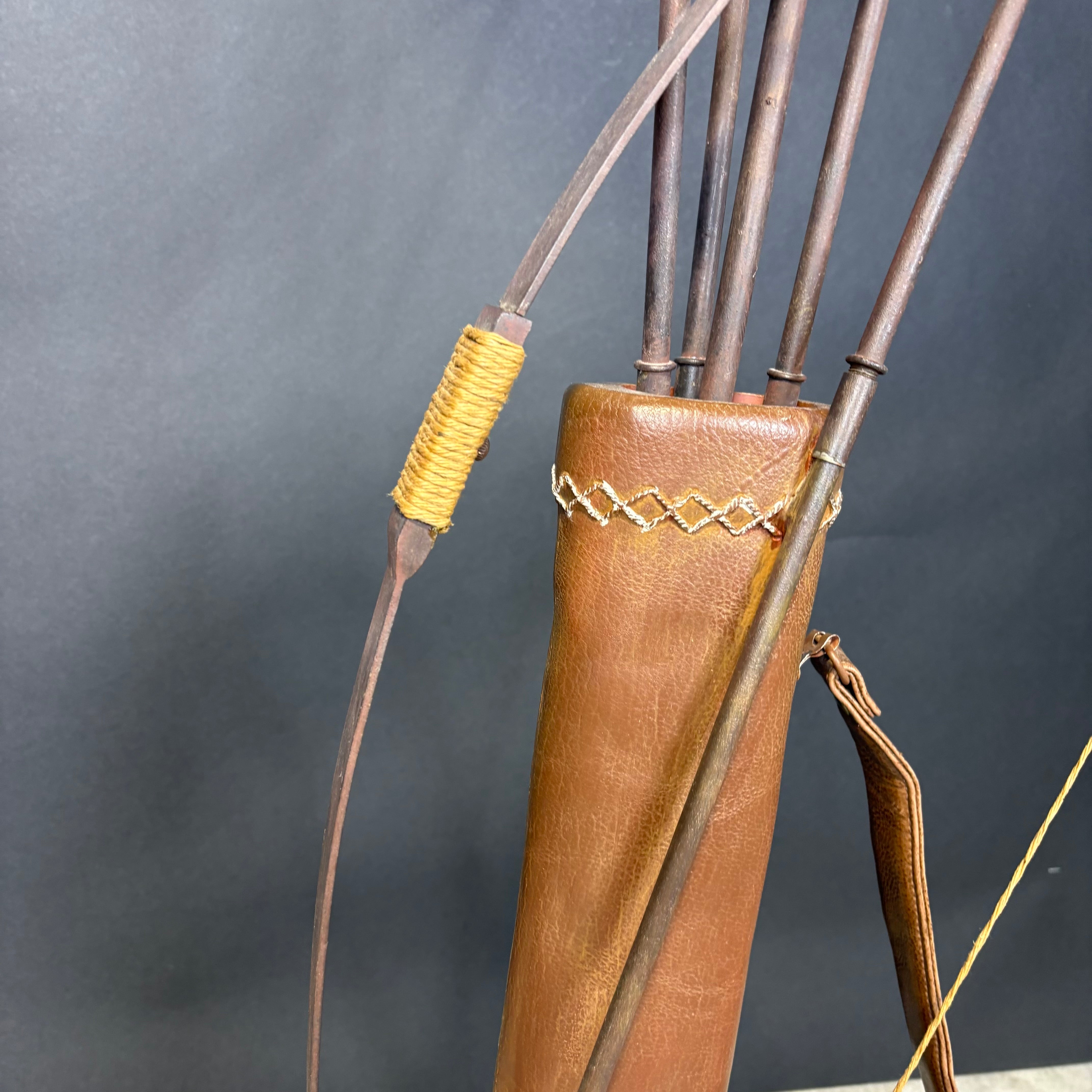 Rustic Archery Quiver and Bows with Shade Floor Lamp 18”x 22”x 62”
